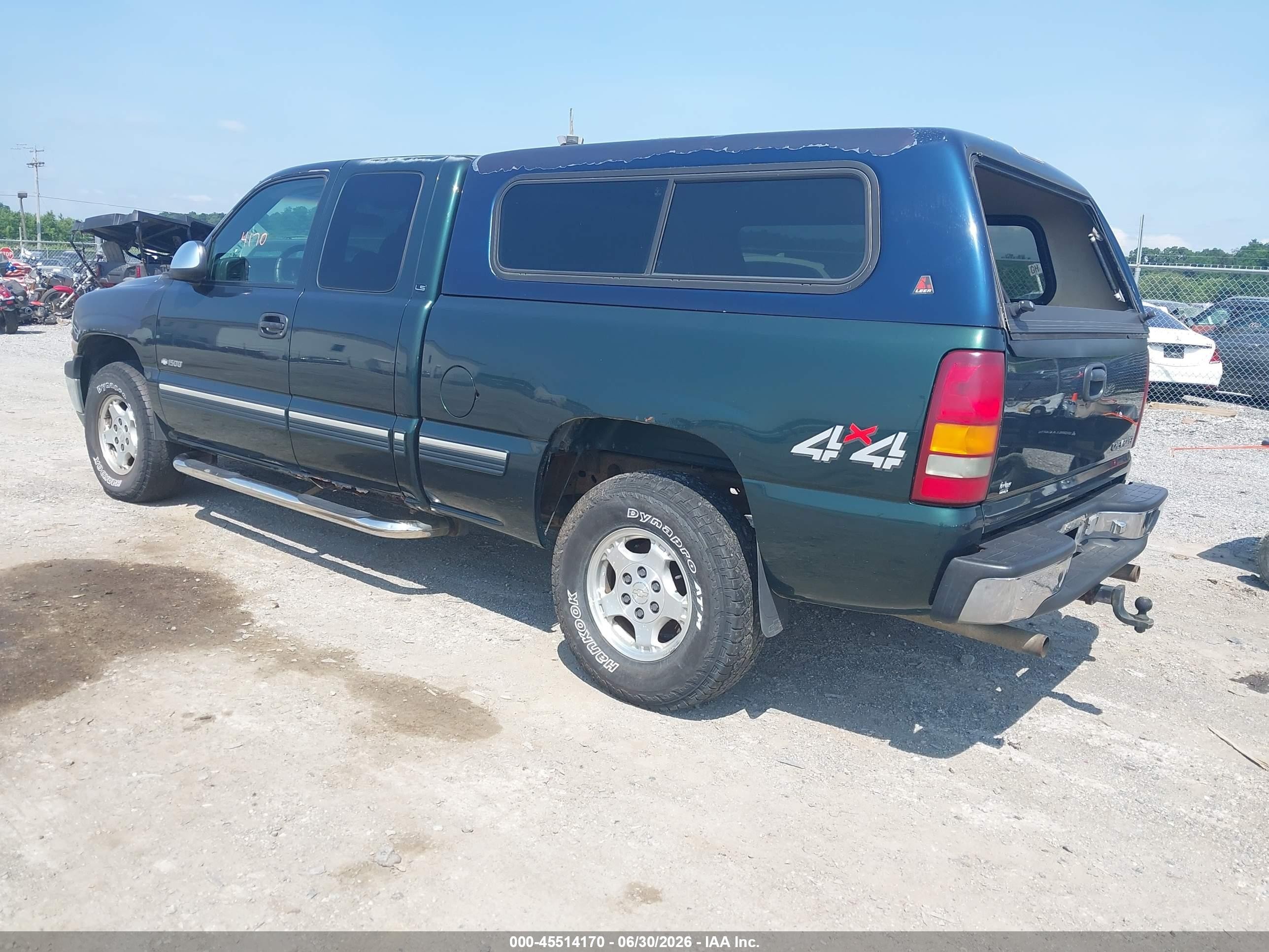 2001 Chevrolet Silverado 1500 Ls Green vin: 1GCEK19T11E153980