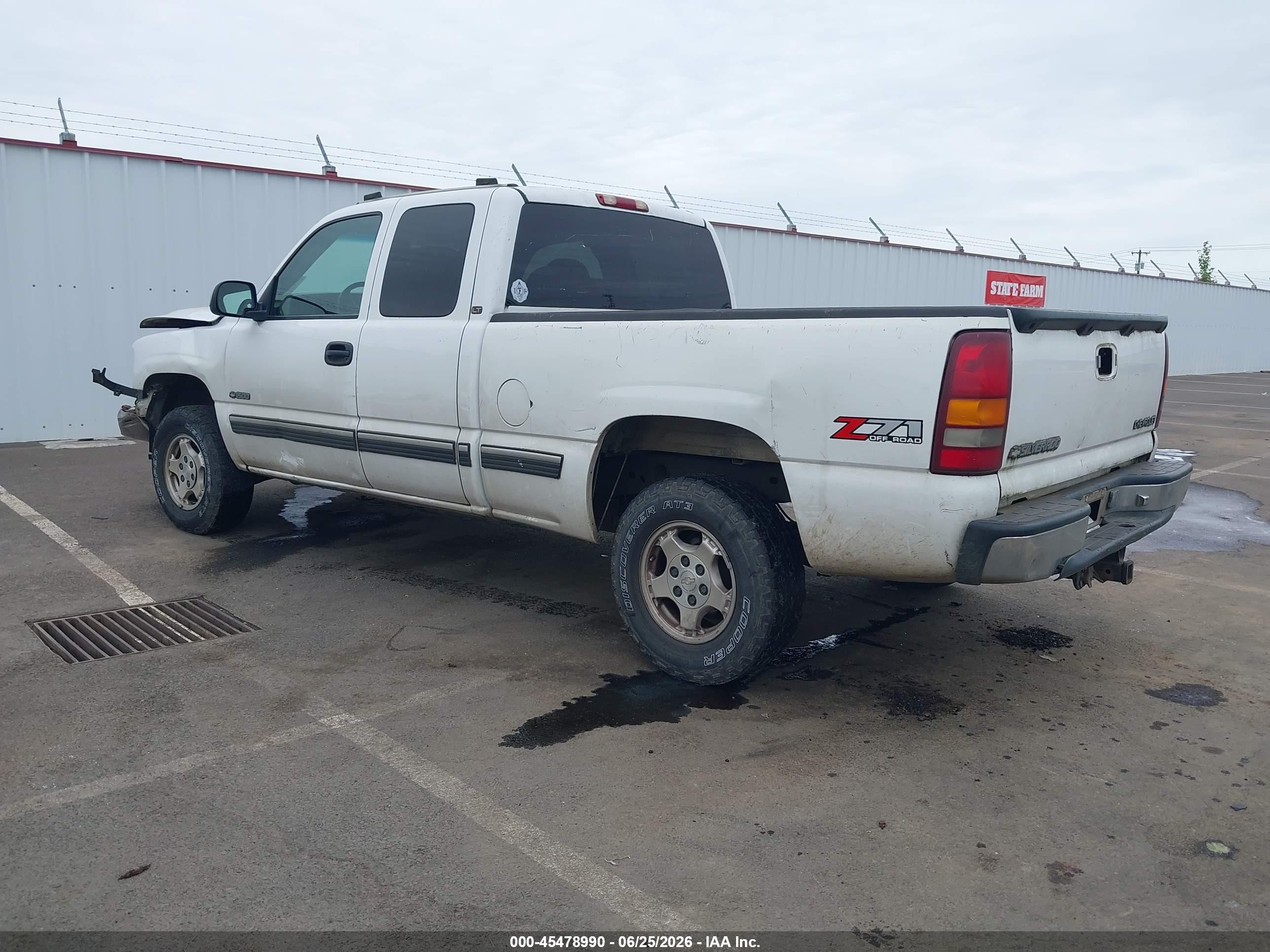 2001 Chevrolet Silverado 1500 Lt White vin: 1GCEK19T21E221784