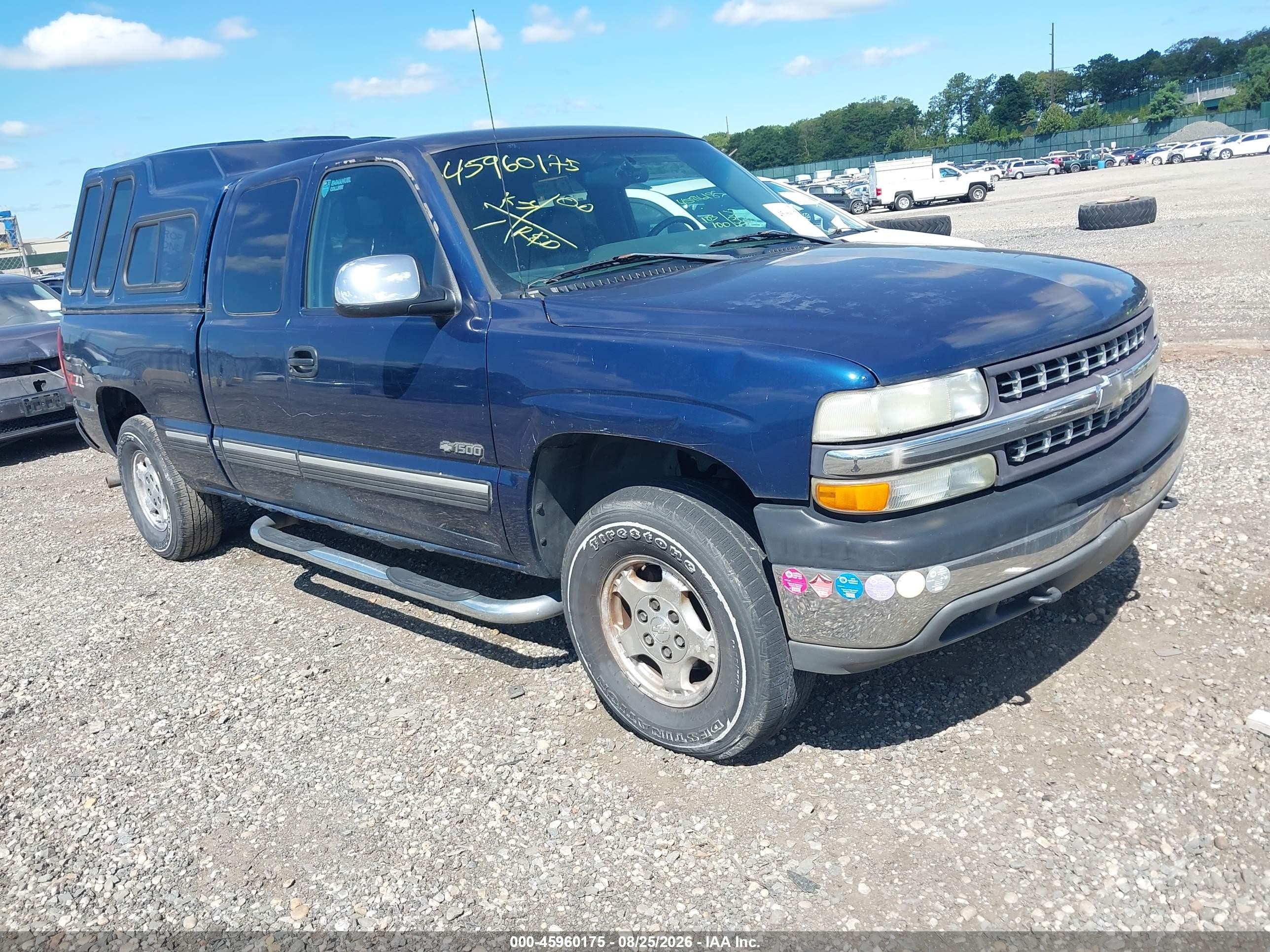 2002 Chevrolet Silverado 1500 Ls Blue vin: 1GCEK19T22E128894