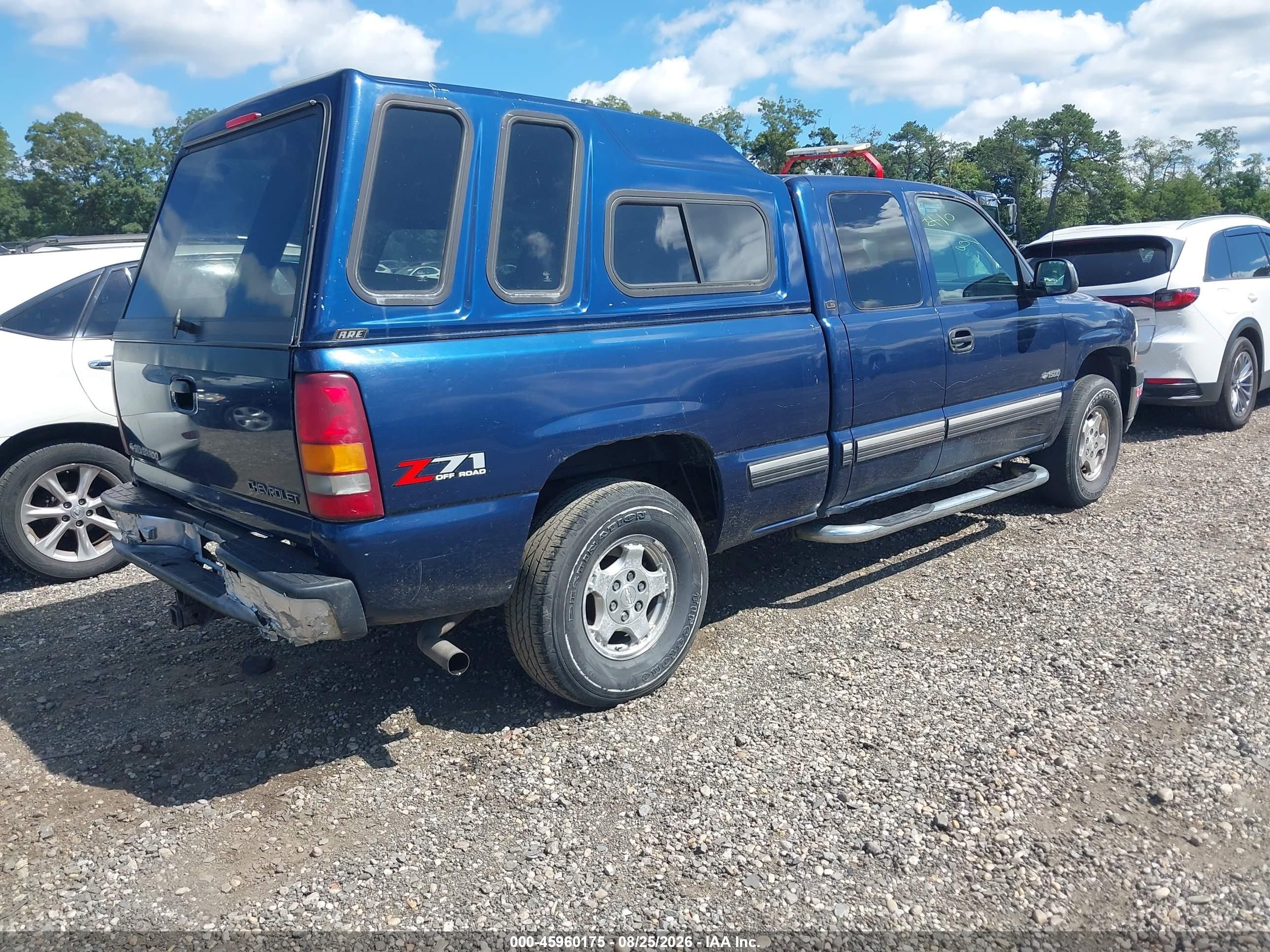 2002 Chevrolet Silverado 1500 Ls Blue vin: 1GCEK19T22E128894