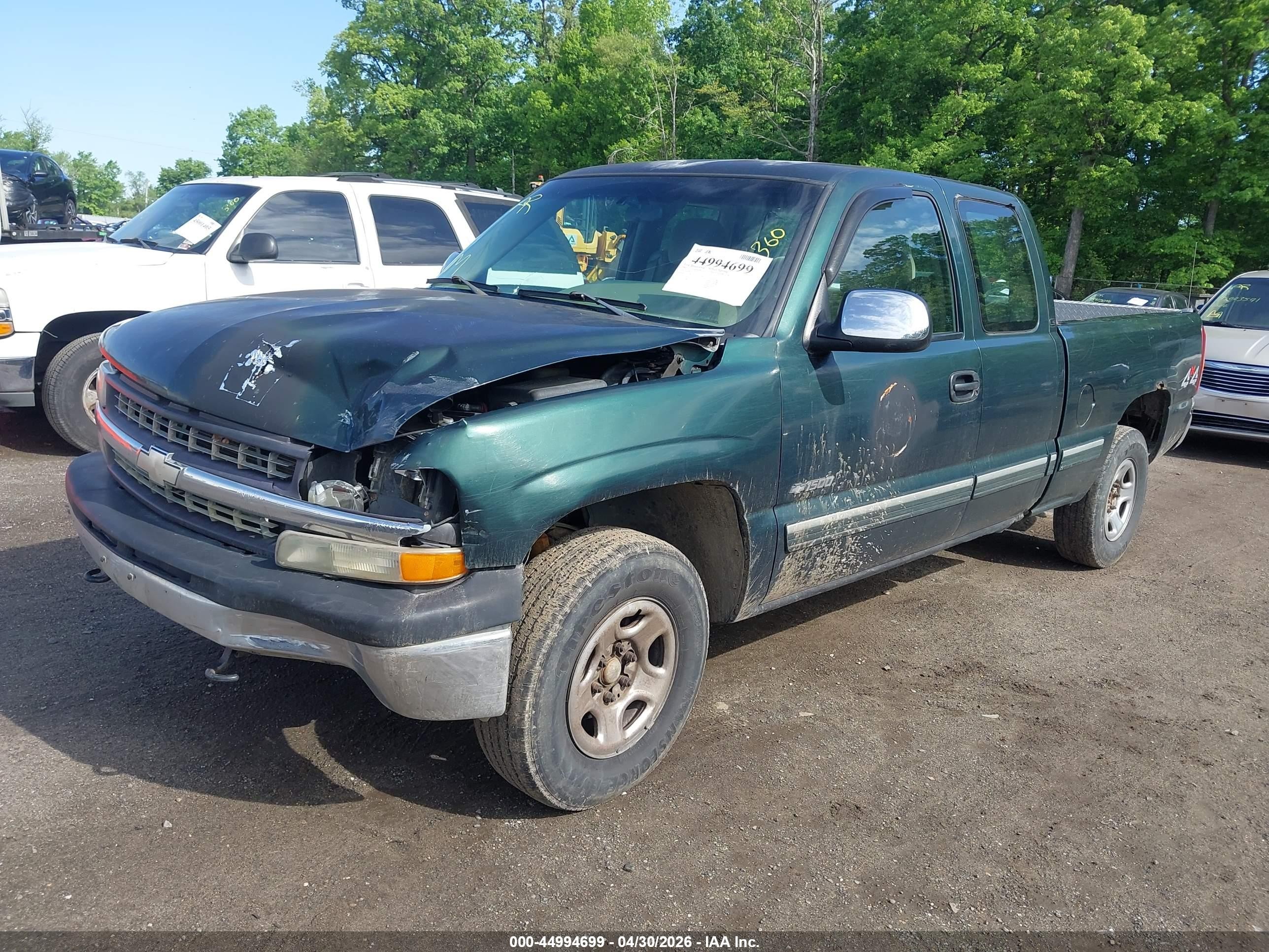 2002 Chevrolet Silverado 1500 Ls Green vin: 1GCEK19T22Z233119
