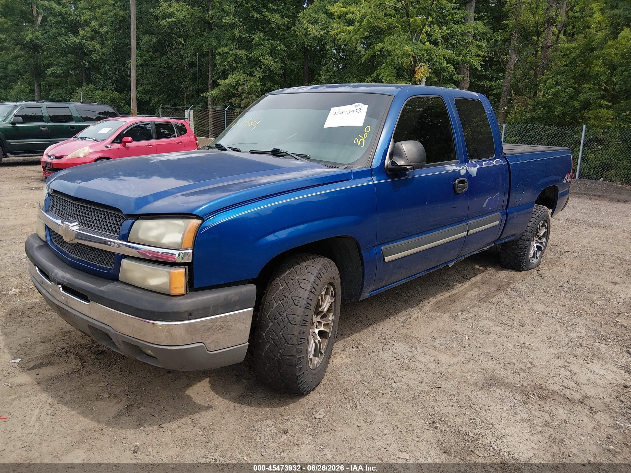 2004 Chevrolet Silverado 1500 Ls Blue vin: 1GCEK19T24E249783