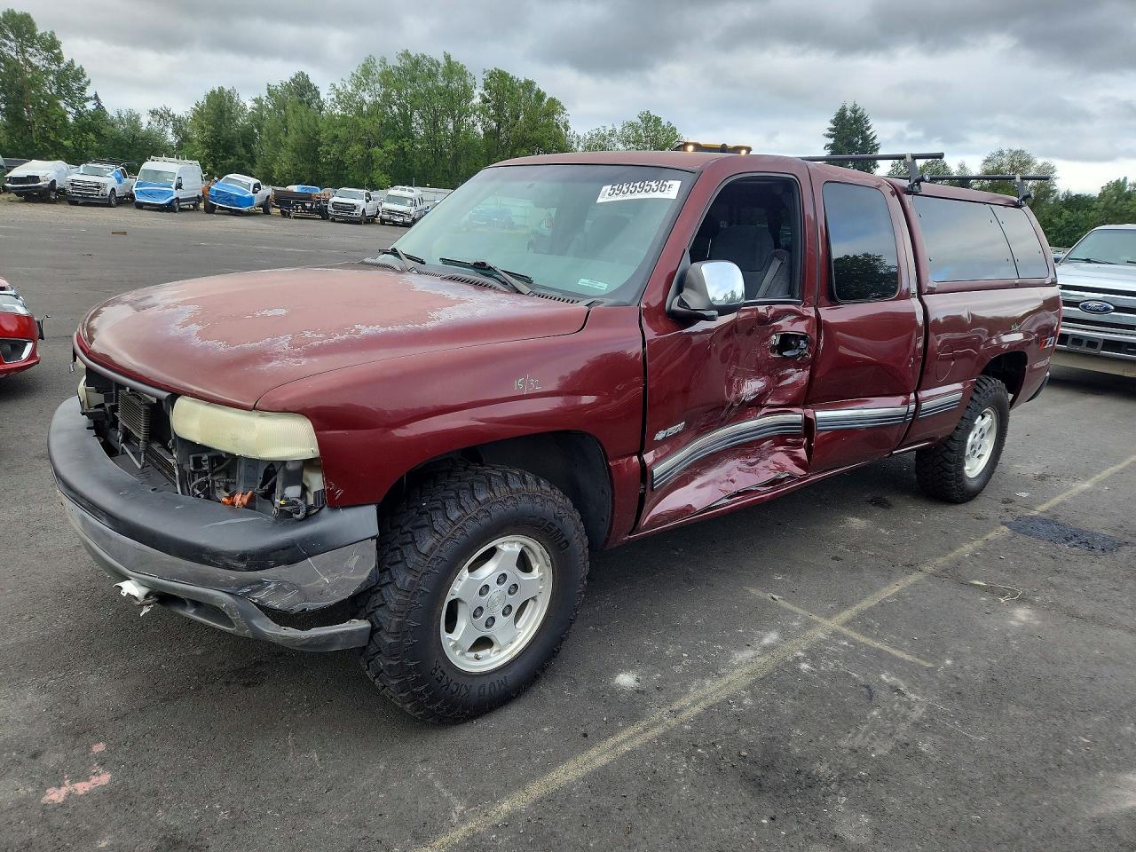 2001 Chevrolet Silverado K1500 Burgundy vin: 1GCEK19T31E157979