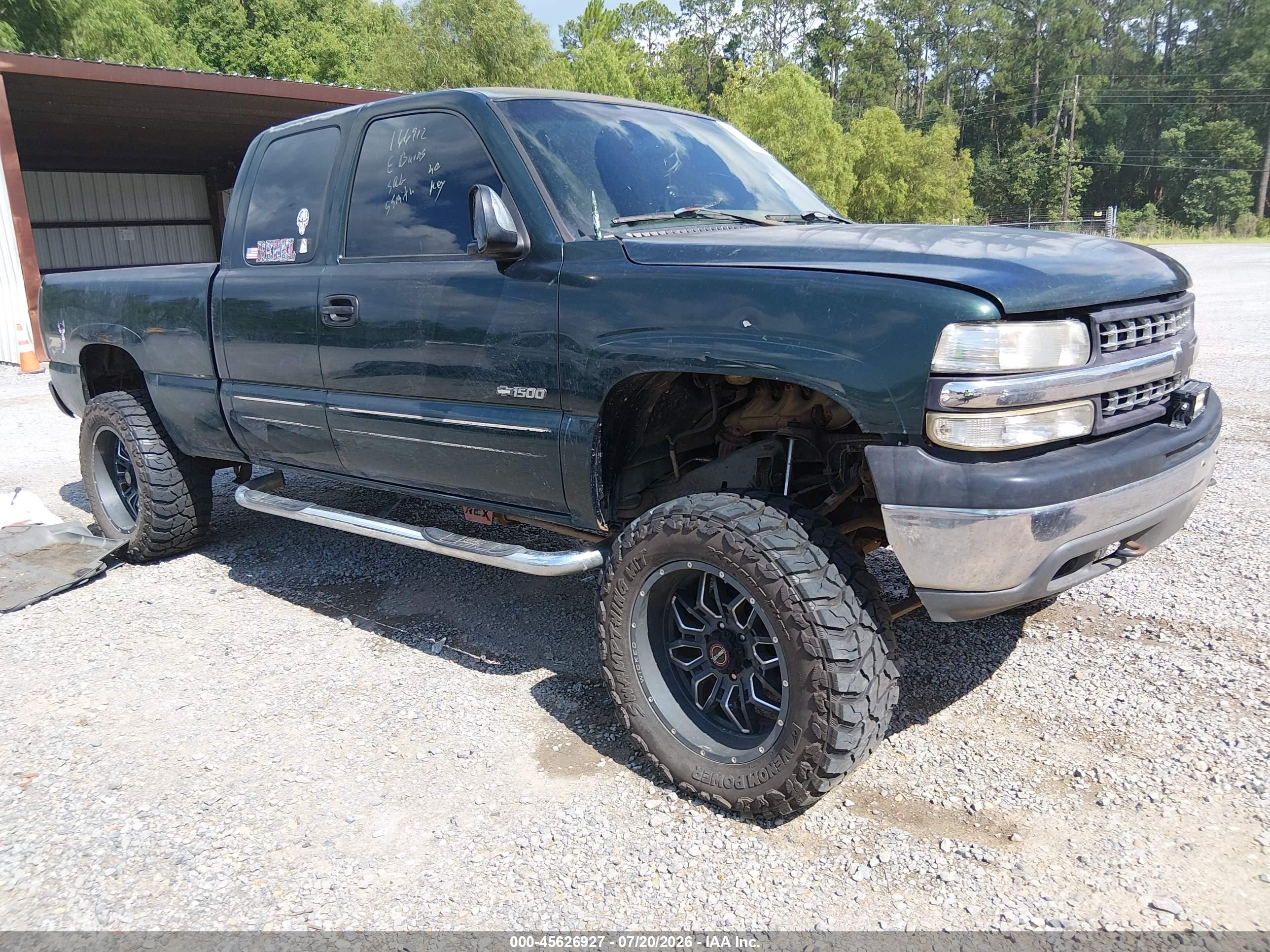 2002 Chevrolet Silverado 1500 Ls Green vin: 1GCEK19T32E166912