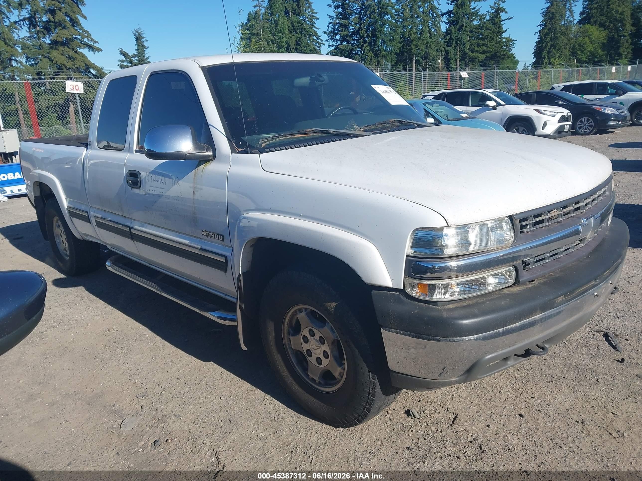 2002 Chevrolet Silverado 1500 Ls White vin: 1GCEK19T32E198209