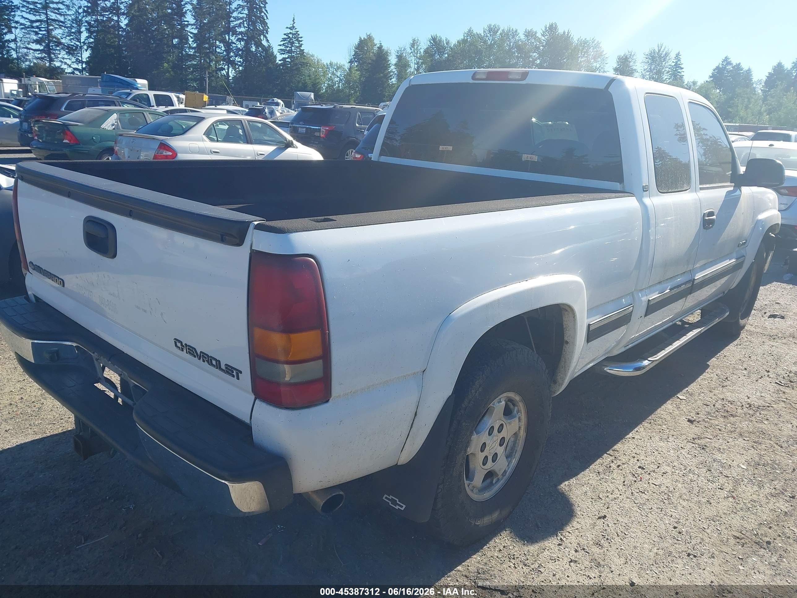 2002 Chevrolet Silverado 1500 Ls White vin: 1GCEK19T32E198209