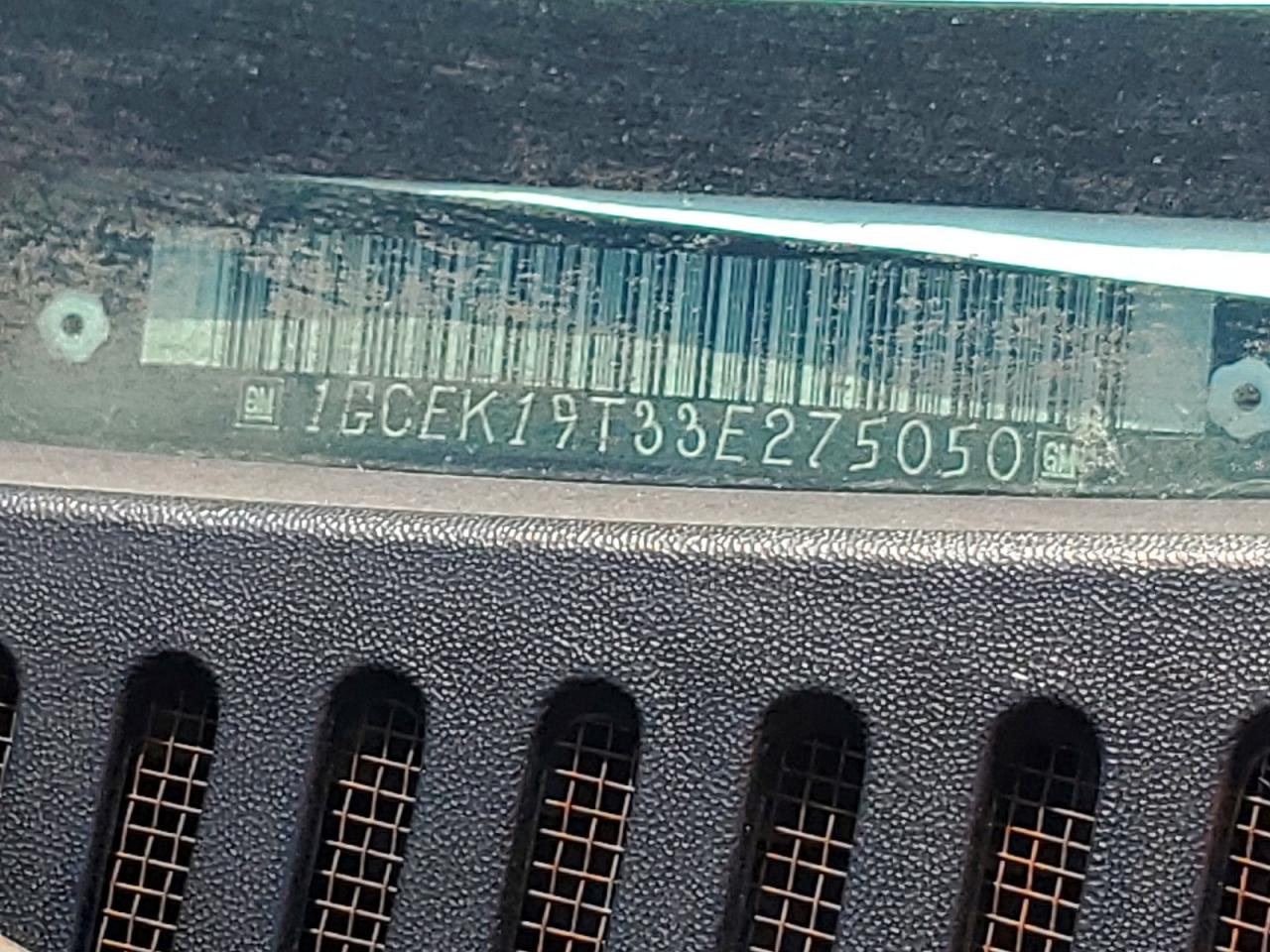 2003 Chevrolet Silverado K1500 Черный vin: 1GCEK19T33E275050