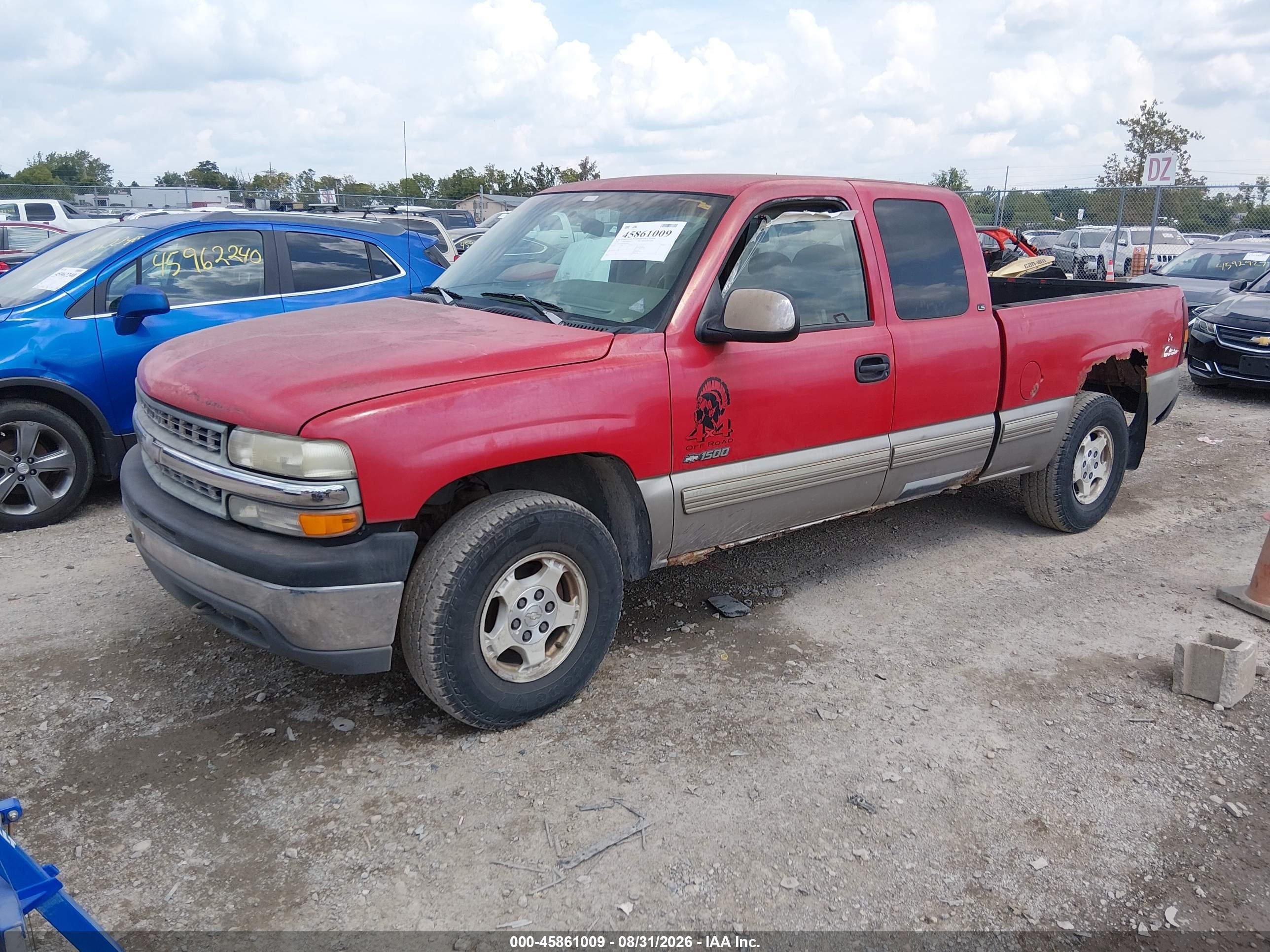 1999 Chevrolet Silverado 1500 Ls Red vin: 1GCEK19T4XE205417