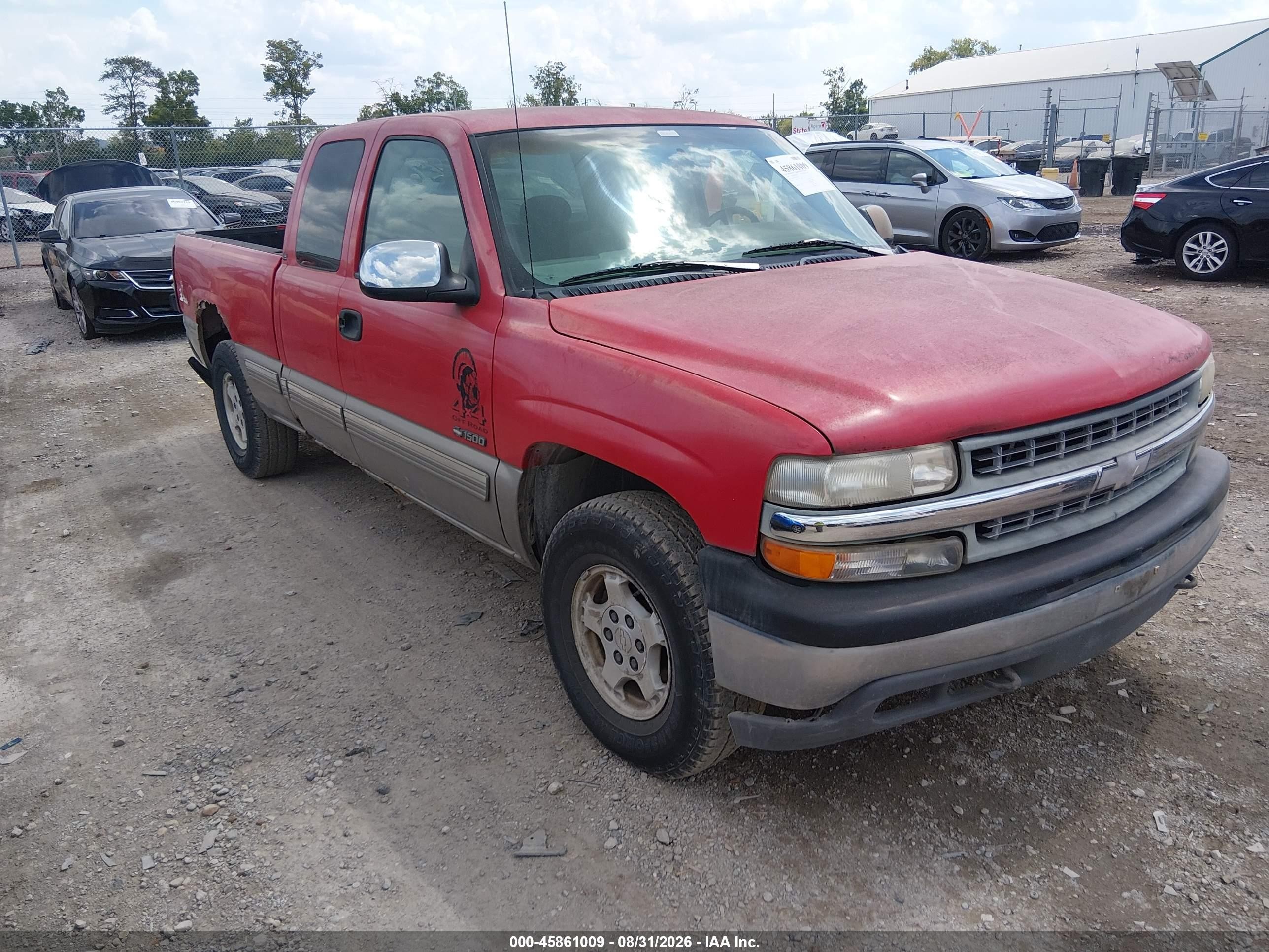 1999 Chevrolet Silverado 1500 Ls Red vin: 1GCEK19T4XE205417