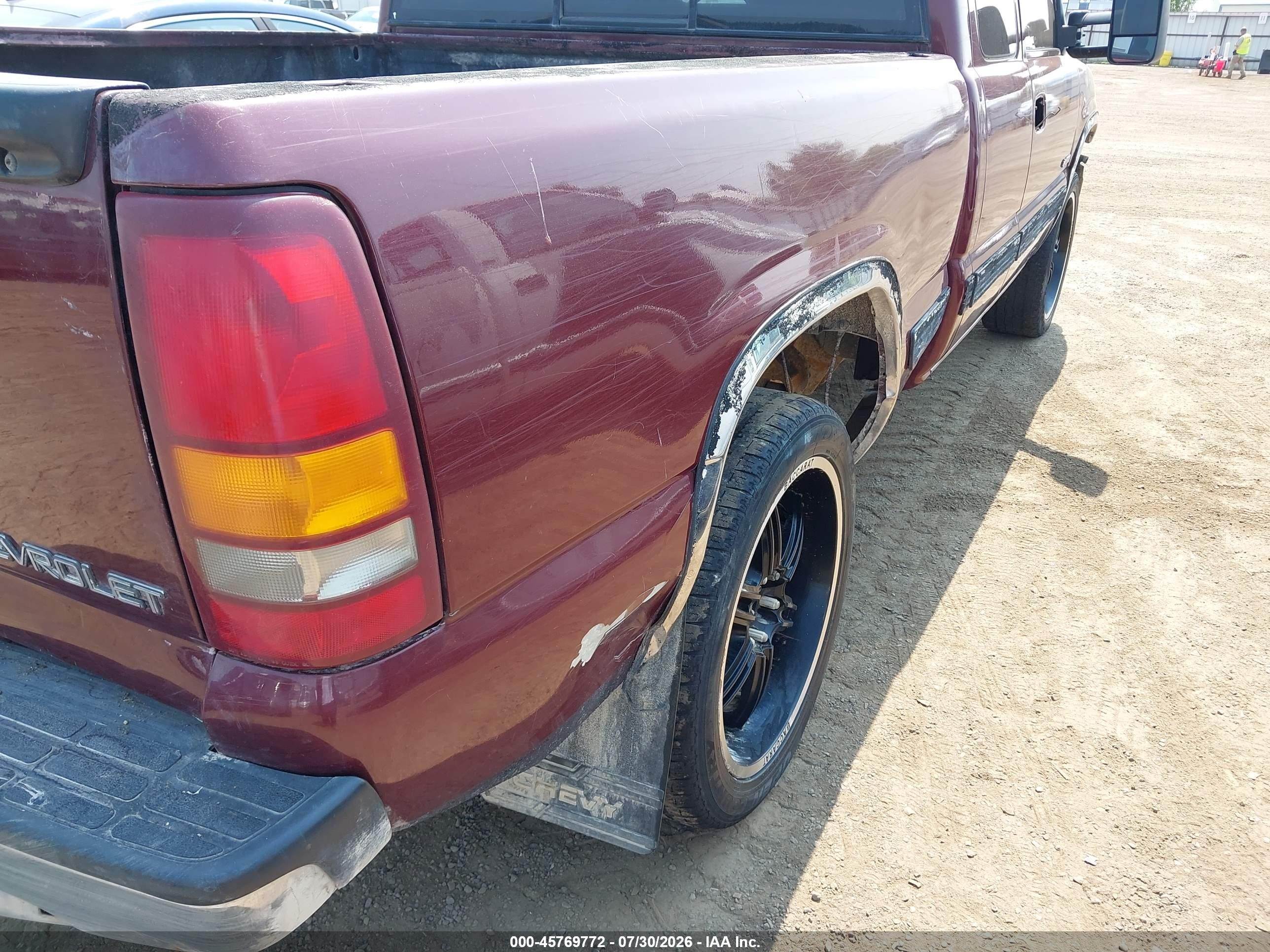 1999 Chevrolet Silverado 1500 Ls/lt Темно-бордовый vin: 1GCEK19T4XZ209928