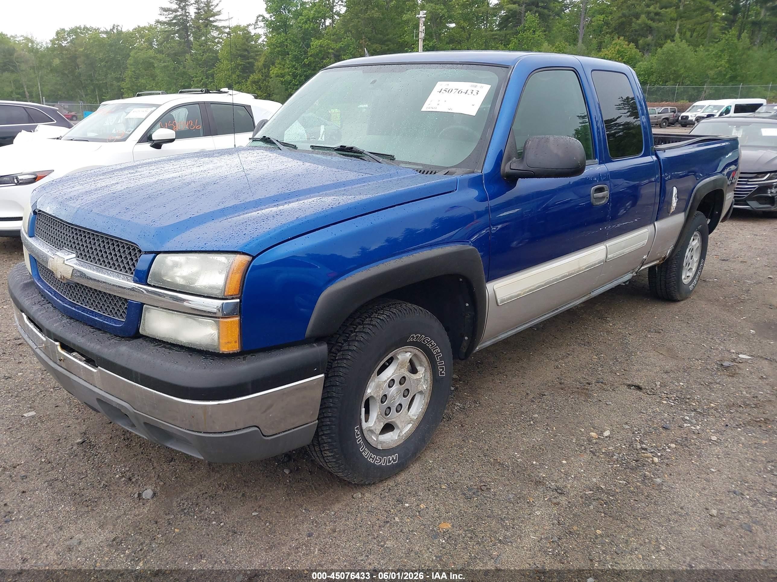 2004 Chevrolet Silverado 1500 Ls Blue vin: 1GCEK19T54Z241458