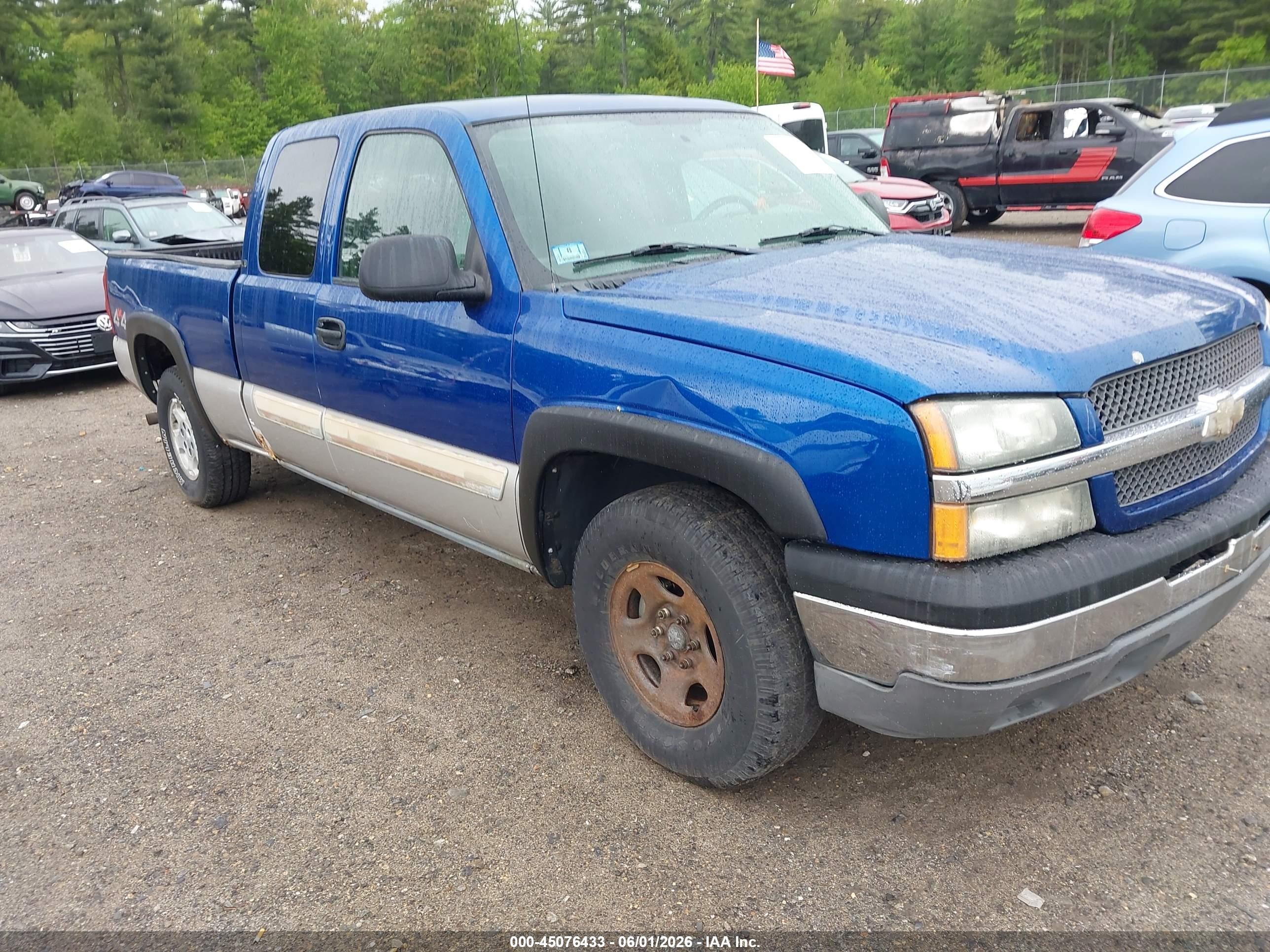 2004 Chevrolet Silverado 1500 Ls Blue vin: 1GCEK19T54Z241458