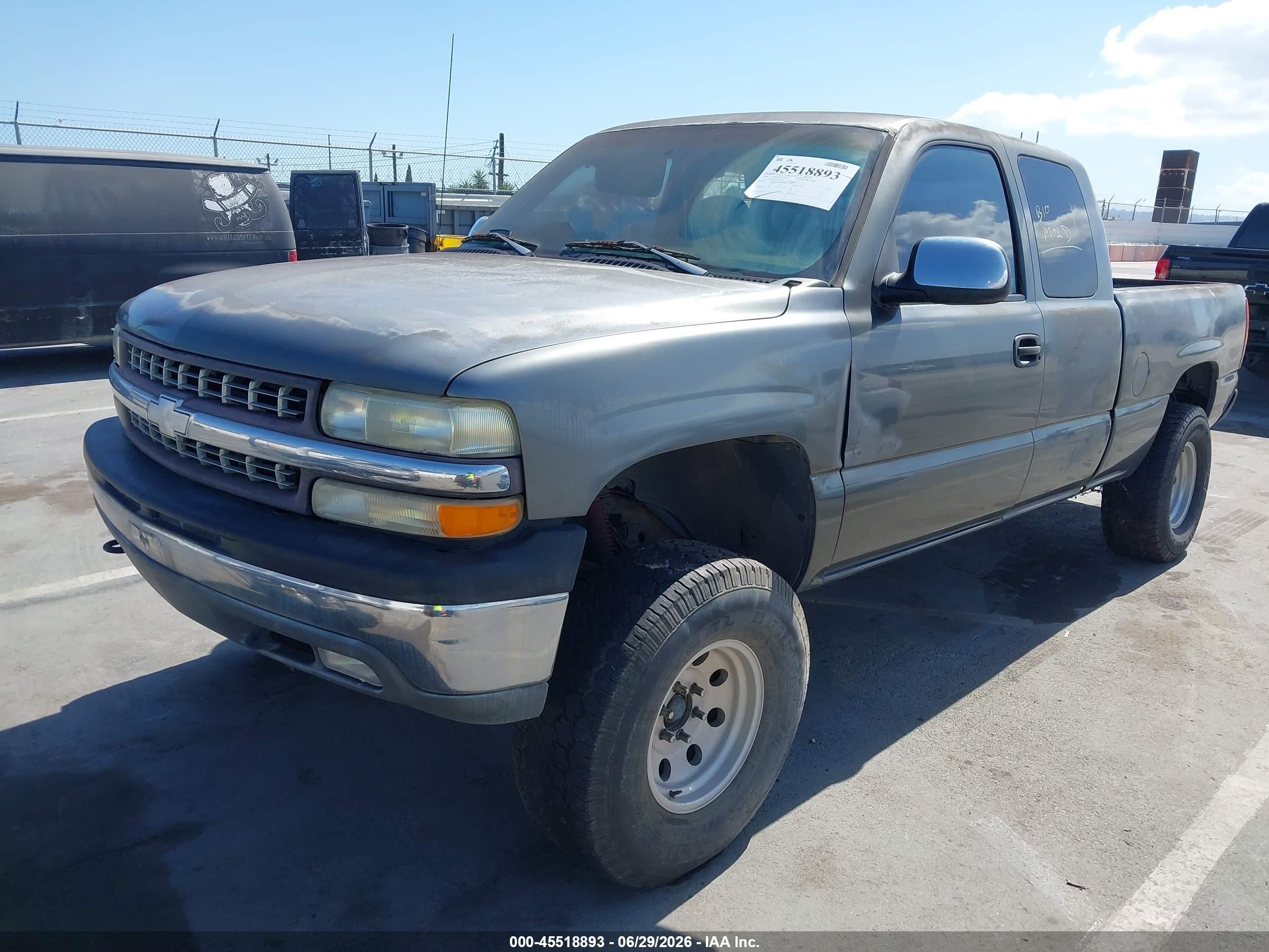 1999 Chevrolet Silverado 1500 Ls Gray vin: 1GCEK19T5XE136575
