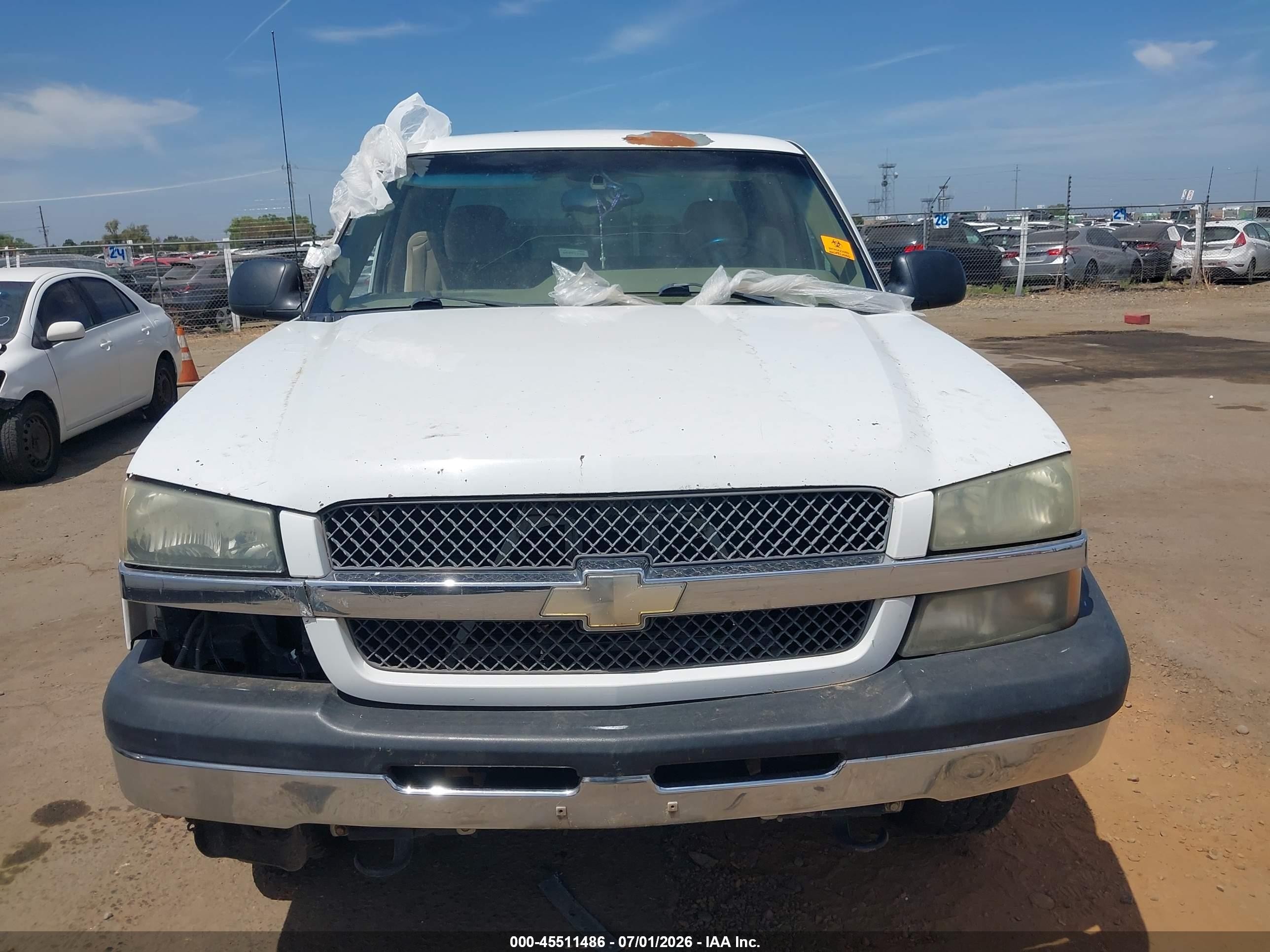 2003 Chevrolet Silverado 1500 Ls White vin: 1GCEK19T63Z145403
