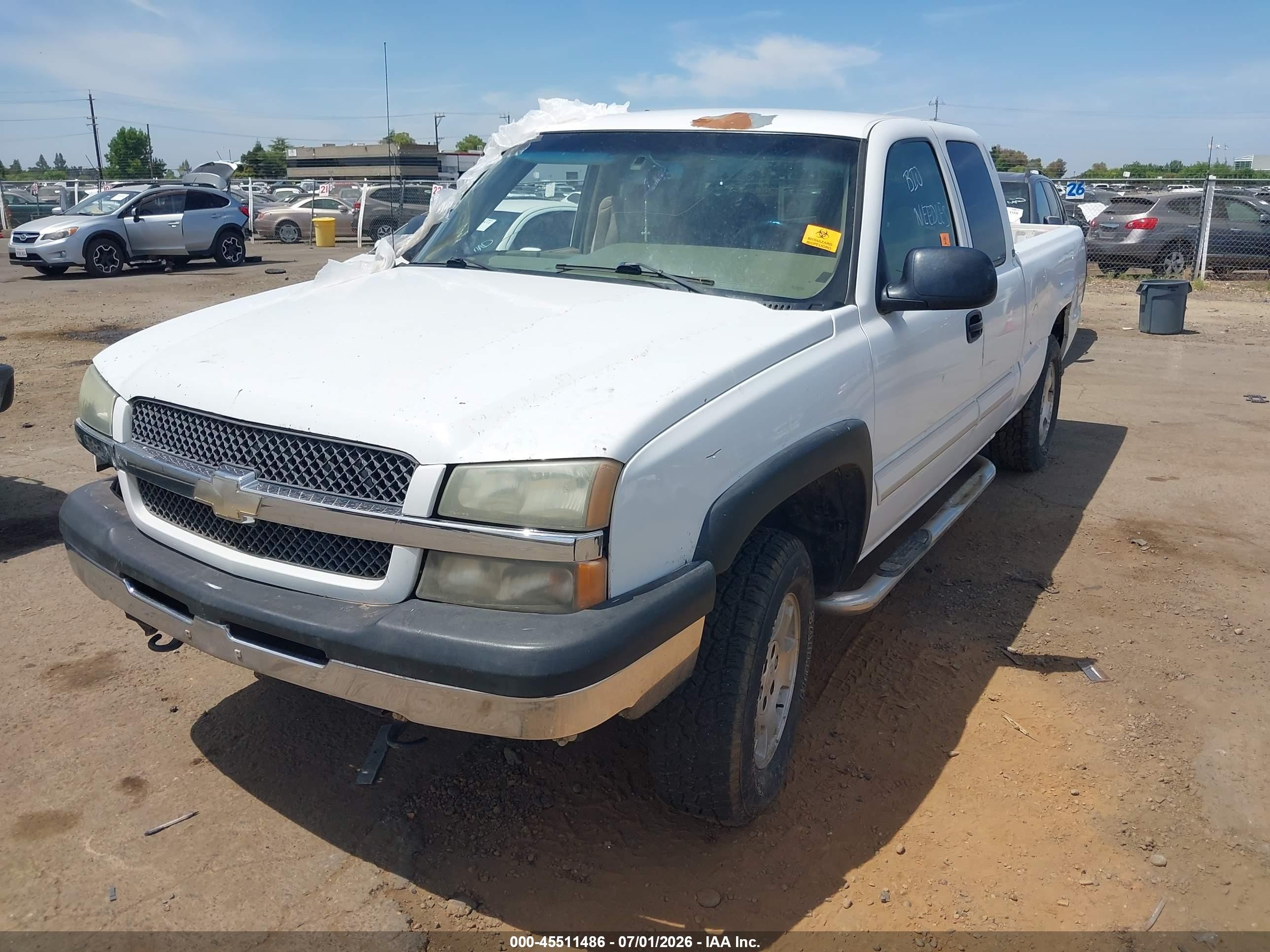 2003 Chevrolet Silverado 1500 Ls White vin: 1GCEK19T63Z145403