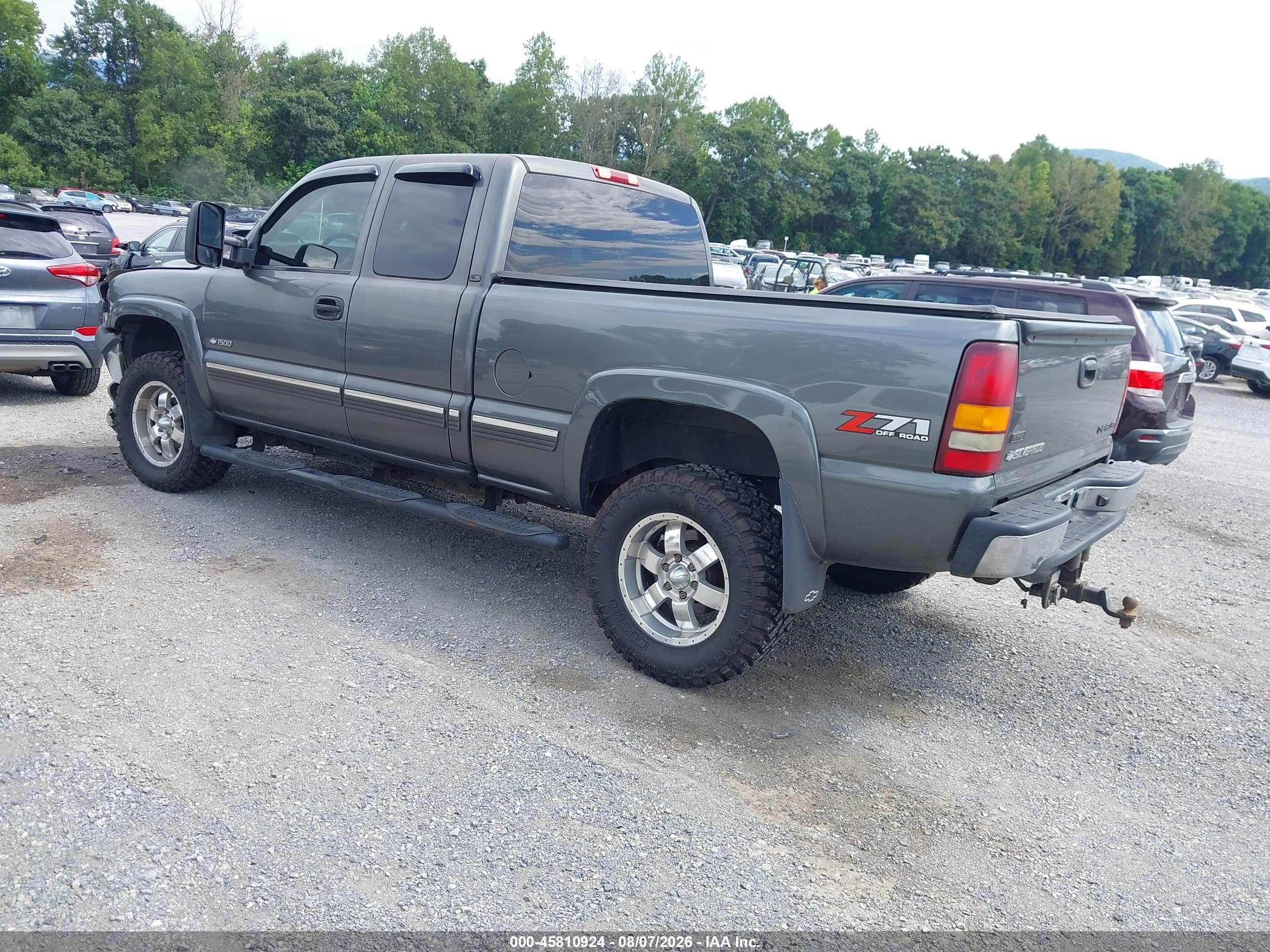 2002 Chevrolet Silverado 1500 Ls Gray vin: 1GCEK19T72E195894