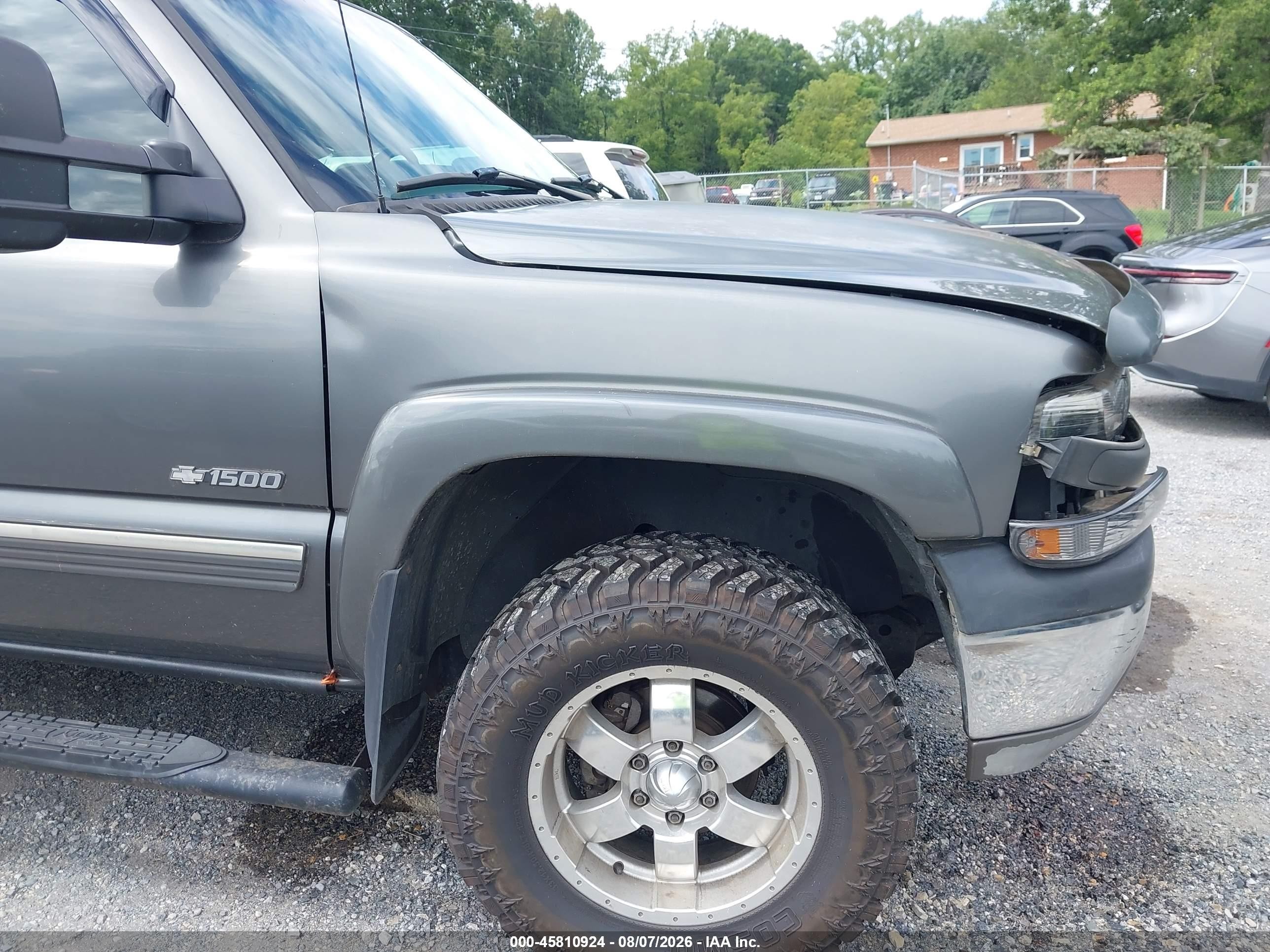 2002 Chevrolet Silverado 1500 Ls Gray vin: 1GCEK19T72E195894