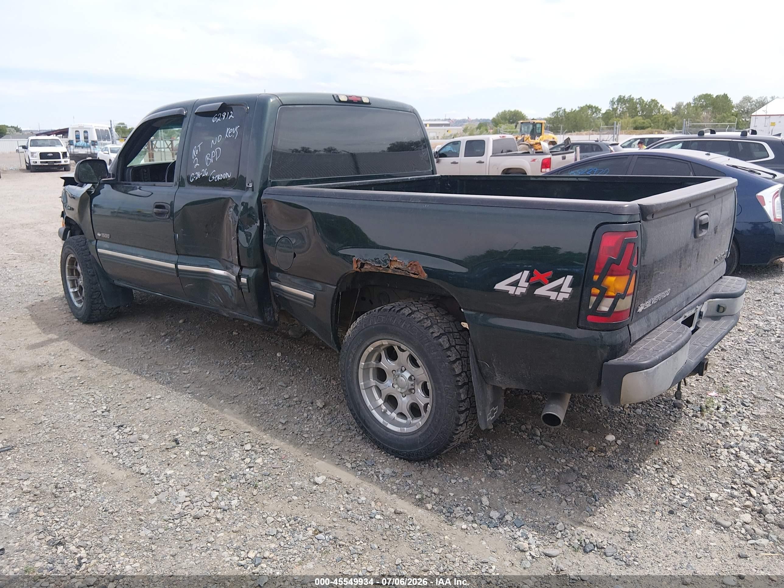 2001 Chevrolet Silverado 1500 Ls Green vin: 1GCEK19T81E214953
