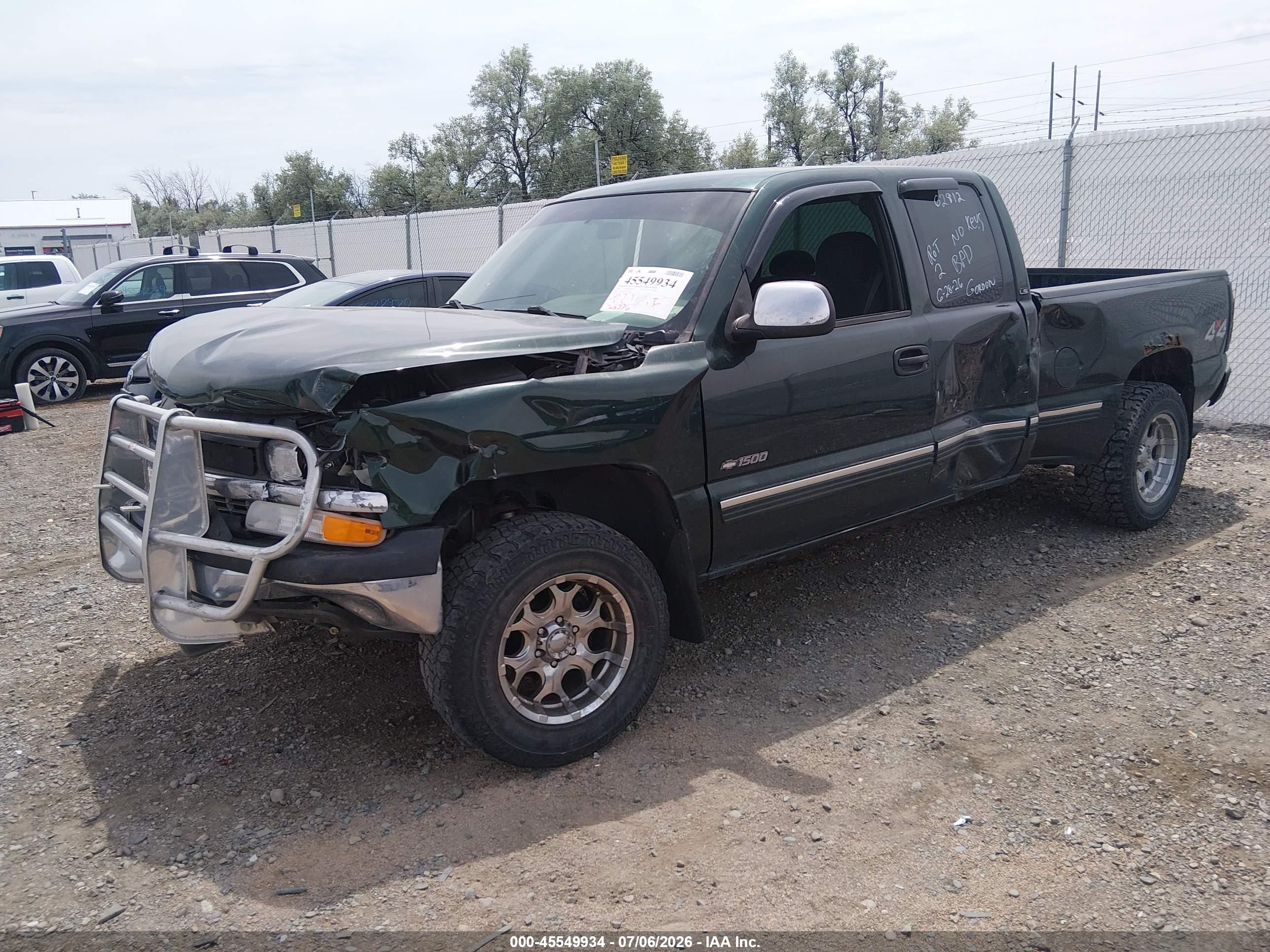 2001 Chevrolet Silverado 1500 Ls Green vin: 1GCEK19T81E214953