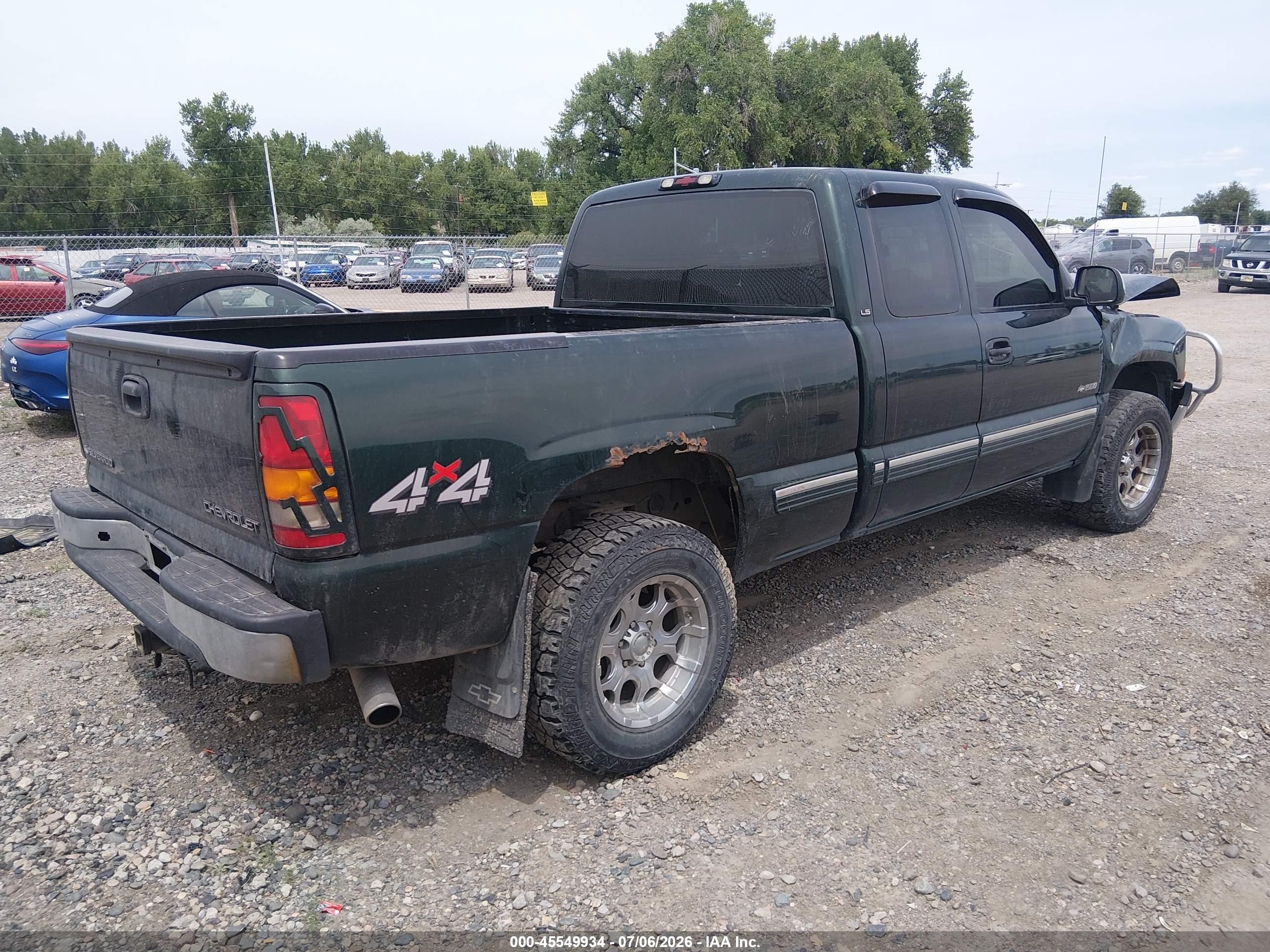 2001 Chevrolet Silverado 1500 Ls Green vin: 1GCEK19T81E214953