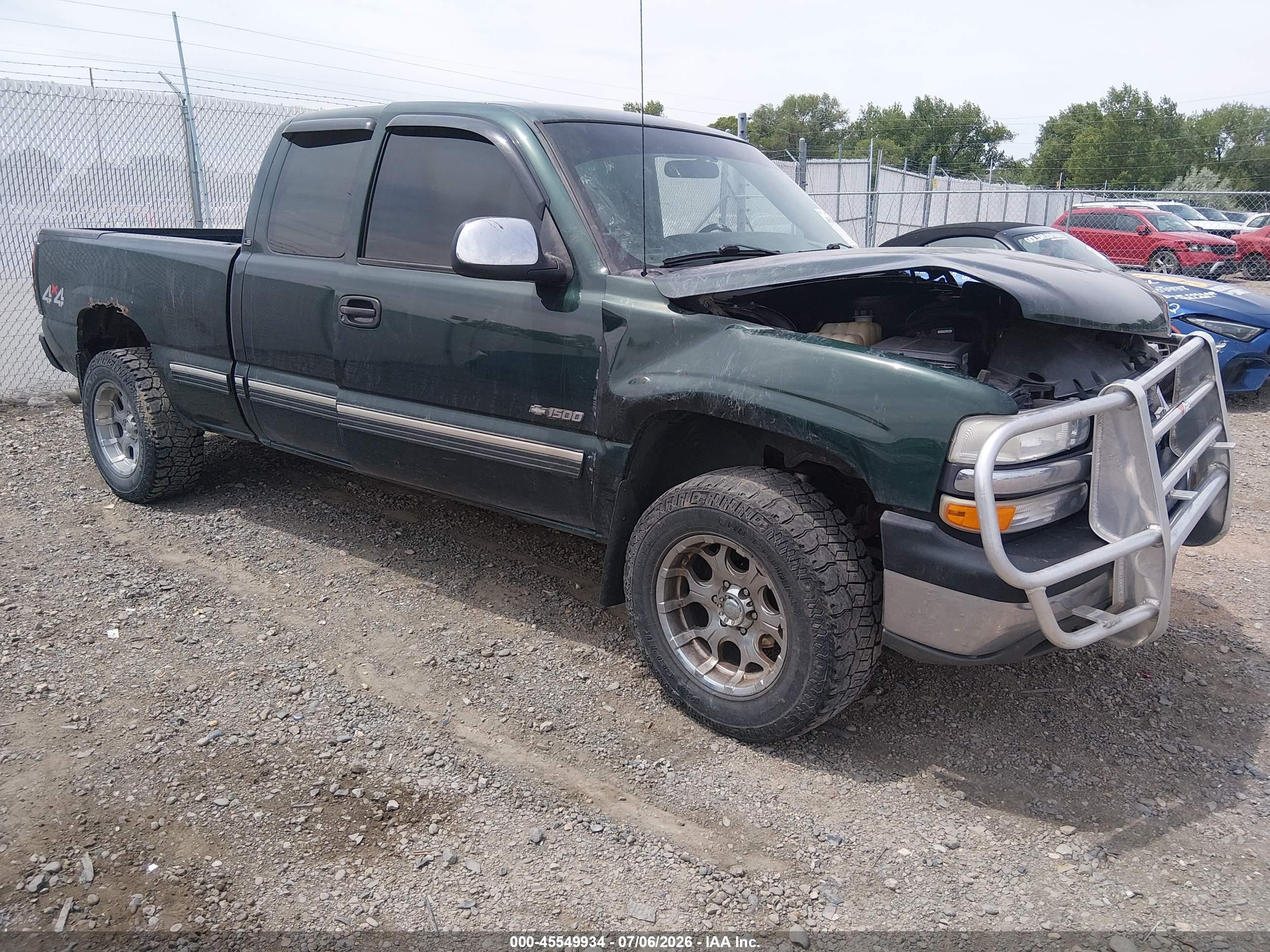 2001 Chevrolet Silverado 1500 Ls Green vin: 1GCEK19T81E214953