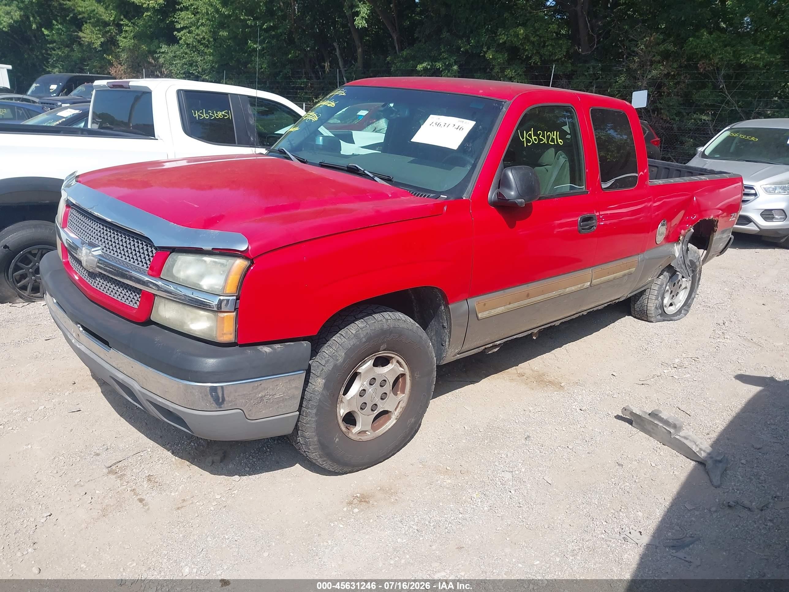 2003 Chevrolet Silverado 1500 Ls Red vin: 1GCEK19T83Z154281