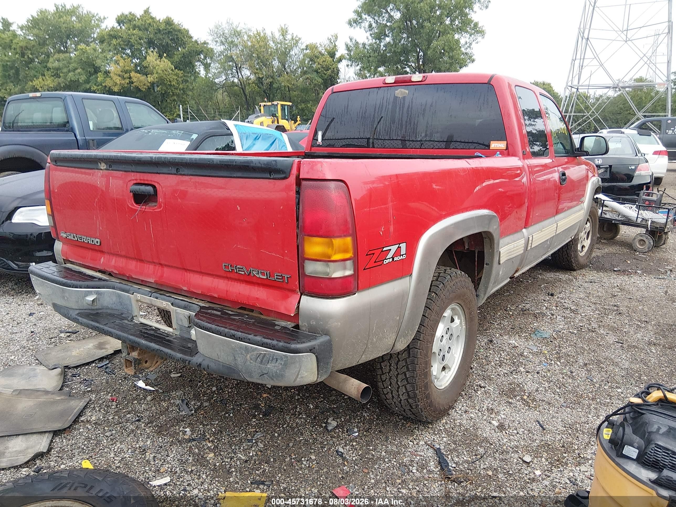 2001 Chevrolet Silverado 1500 Ls Red vin: 1GCEK19TX1E244763