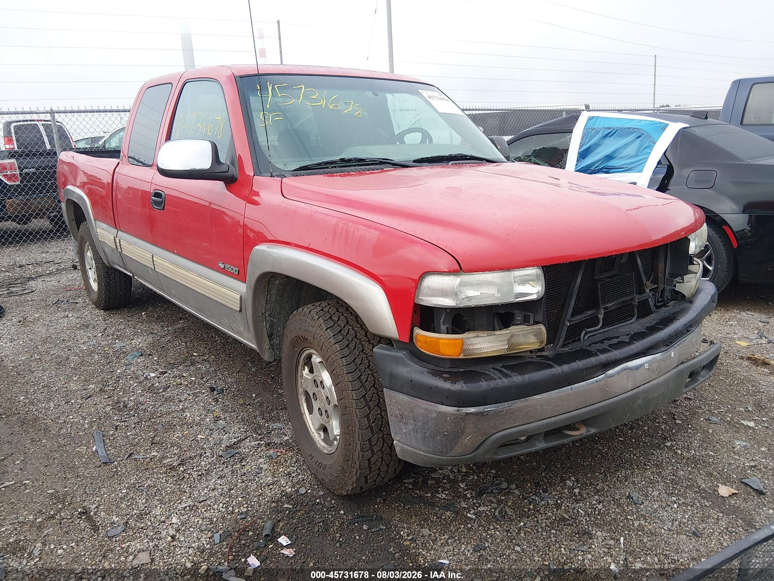 2001 Chevrolet Silverado 1500 Ls Red vin: 1GCEK19TX1E244763