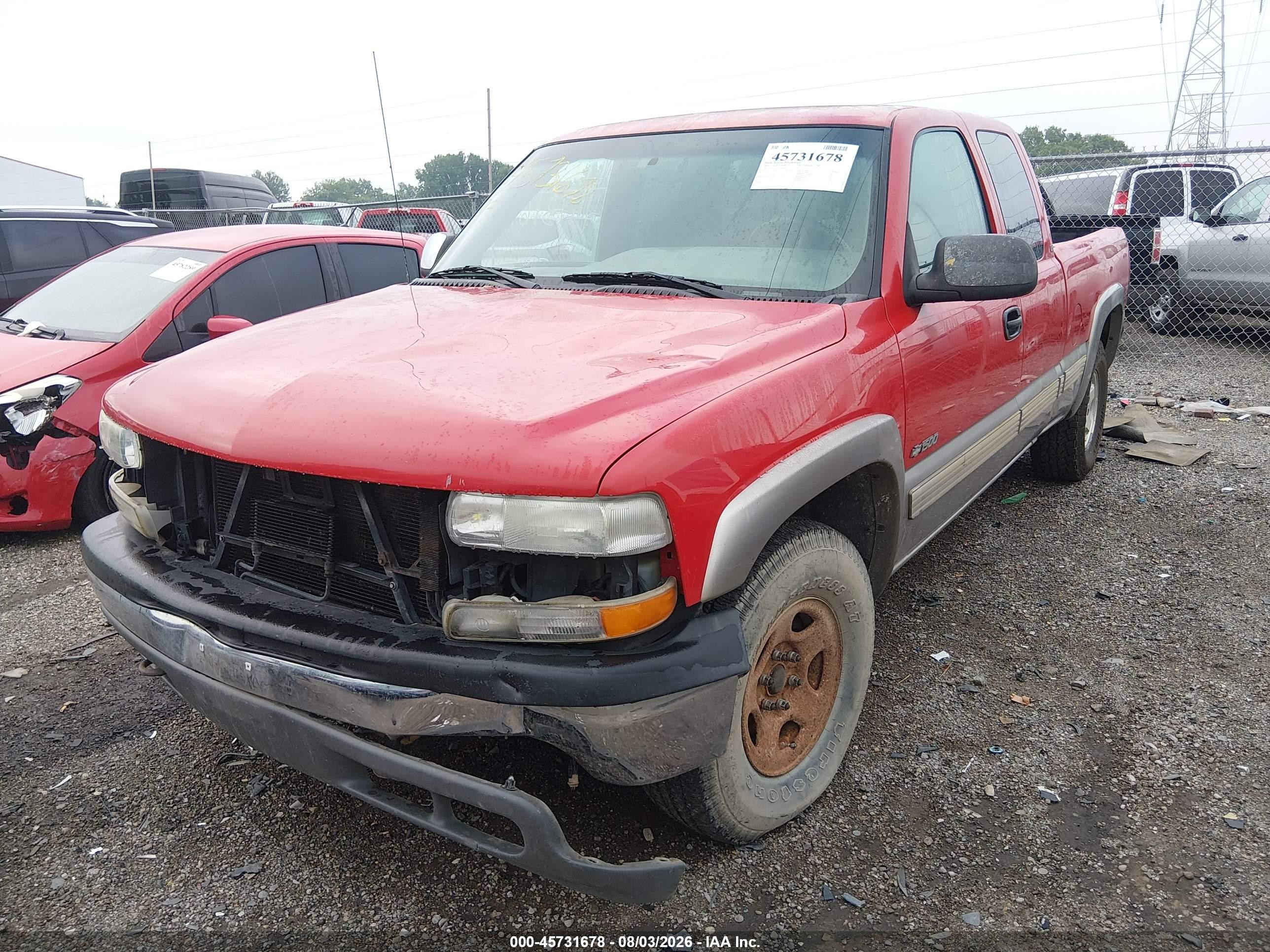 2001 Chevrolet Silverado 1500 Ls Red vin: 1GCEK19TX1E244763
