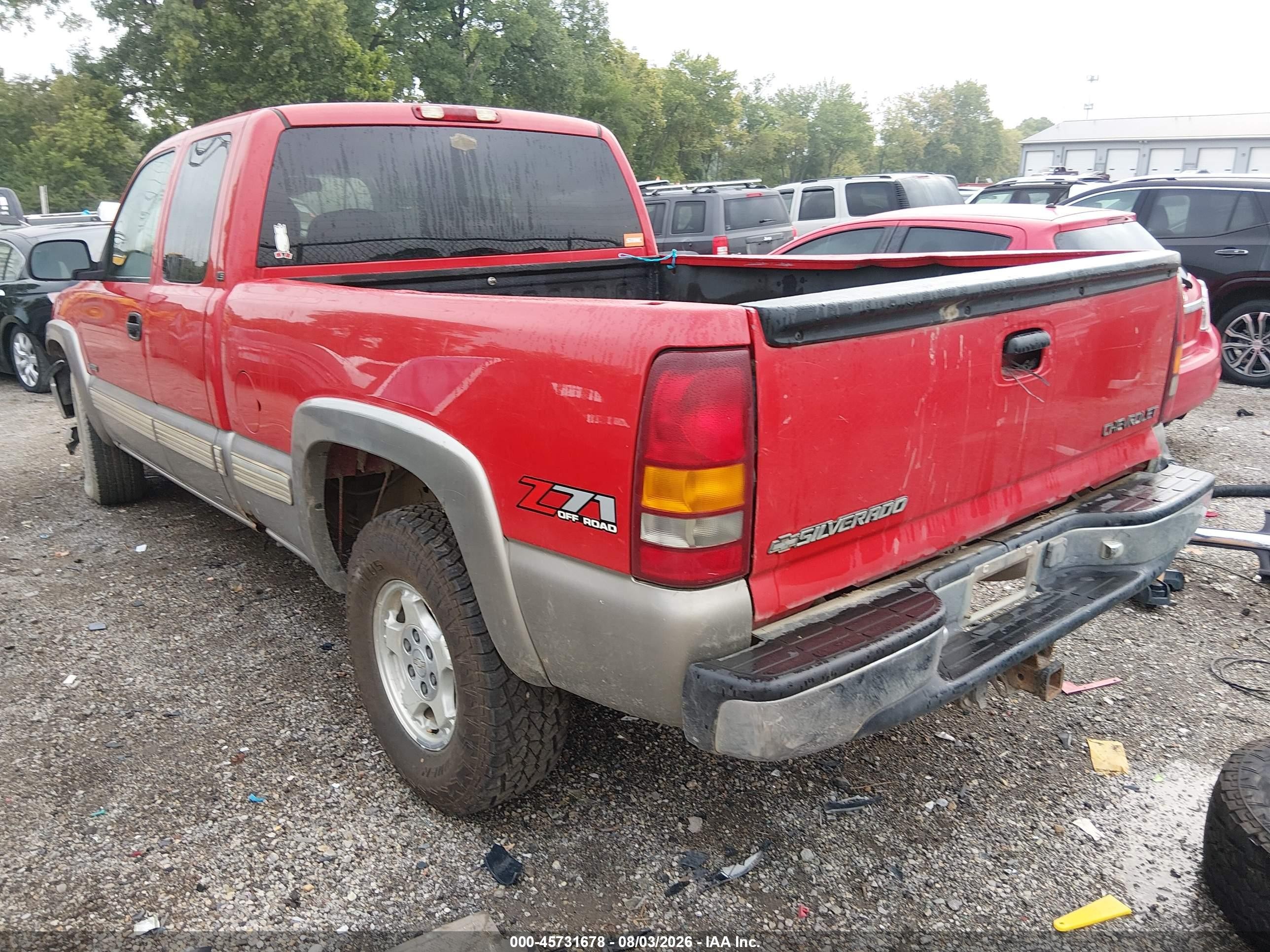 2001 Chevrolet Silverado 1500 Ls Red vin: 1GCEK19TX1E244763