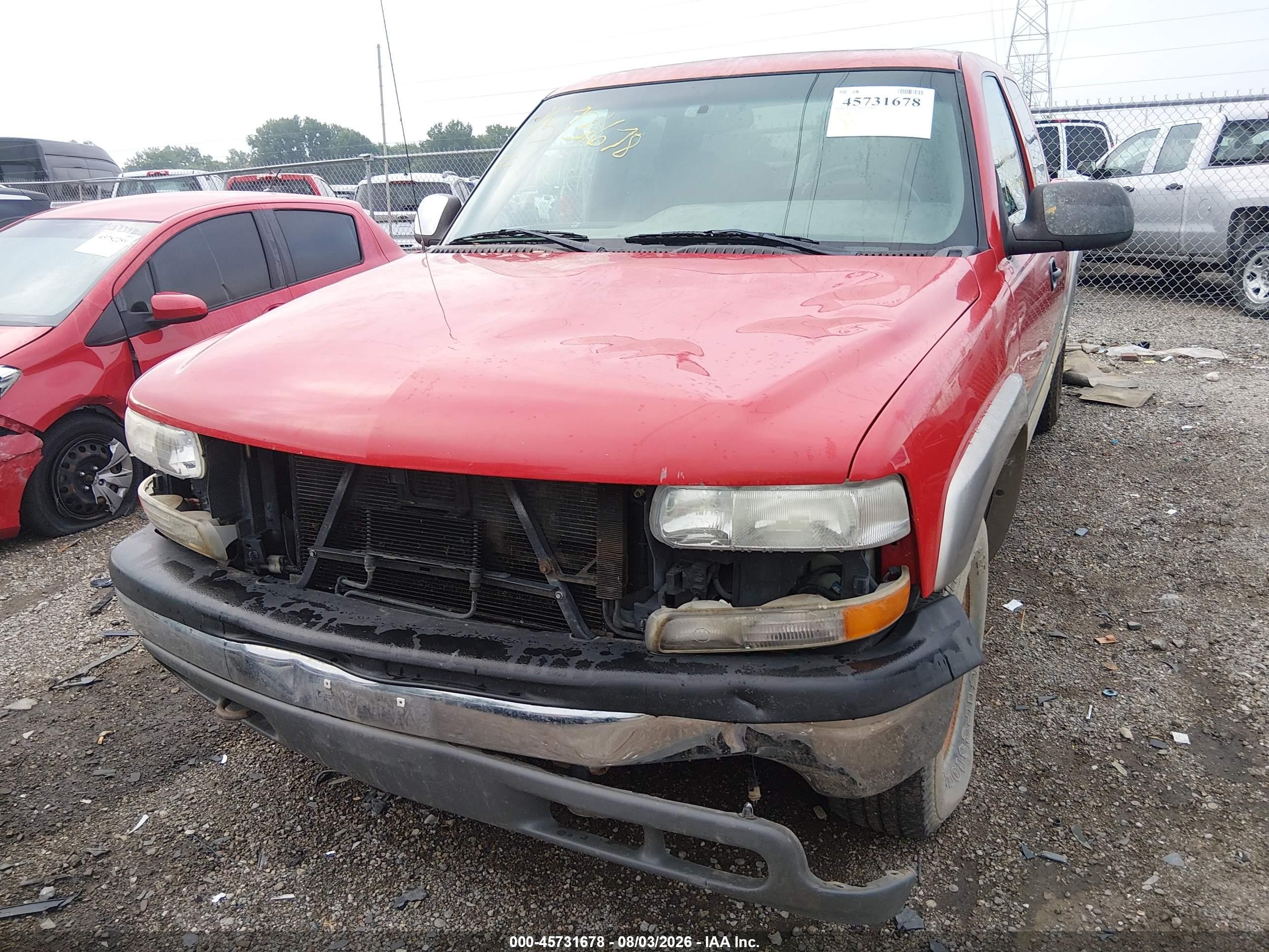 2001 Chevrolet Silverado 1500 Ls Red vin: 1GCEK19TX1E244763