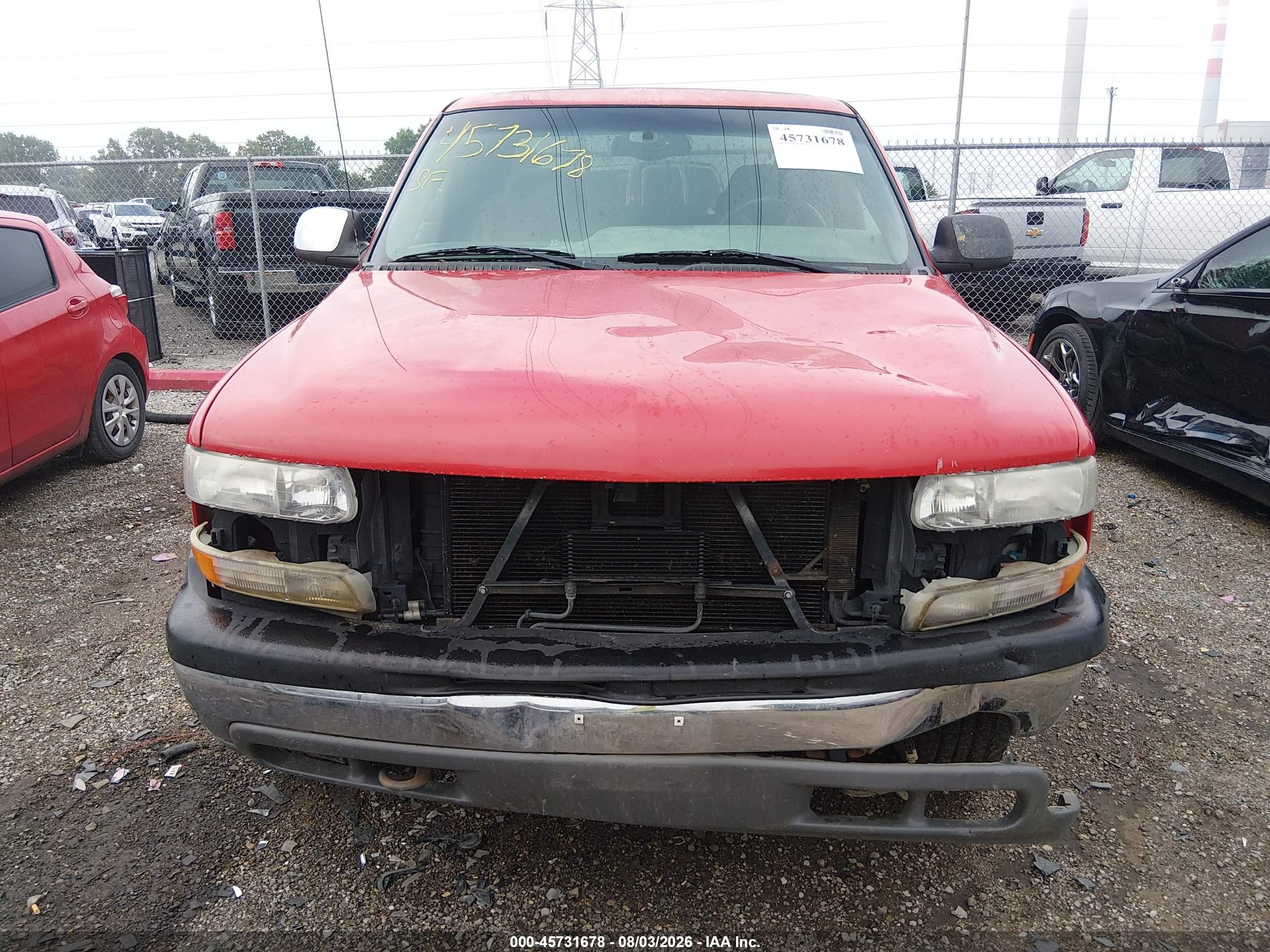 2001 Chevrolet Silverado 1500 Ls Red vin: 1GCEK19TX1E244763