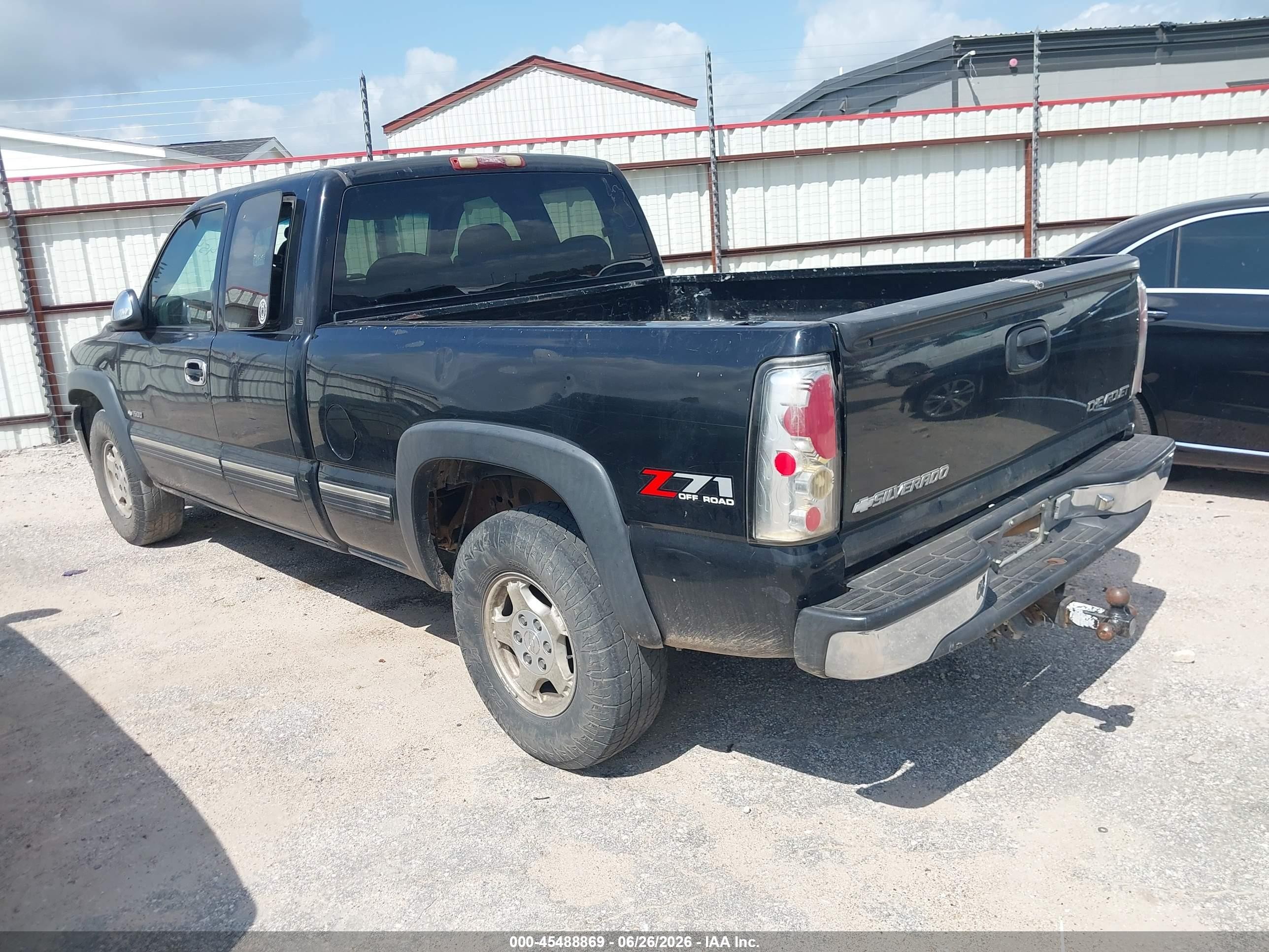 2001 Chevrolet Silverado 1500 Ls Black vin: 1GCEK19TX1Z130982