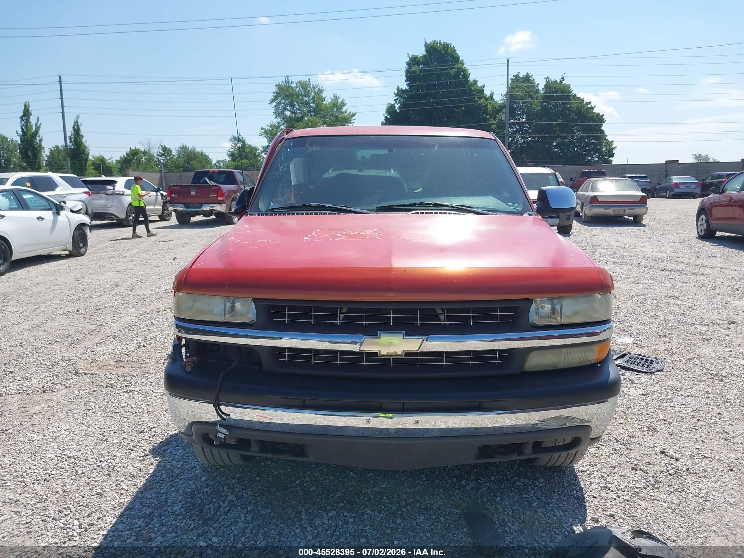 2002 Chevrolet Silverado 1500 Ls Красный vin: 1GCEK19TX2E158175