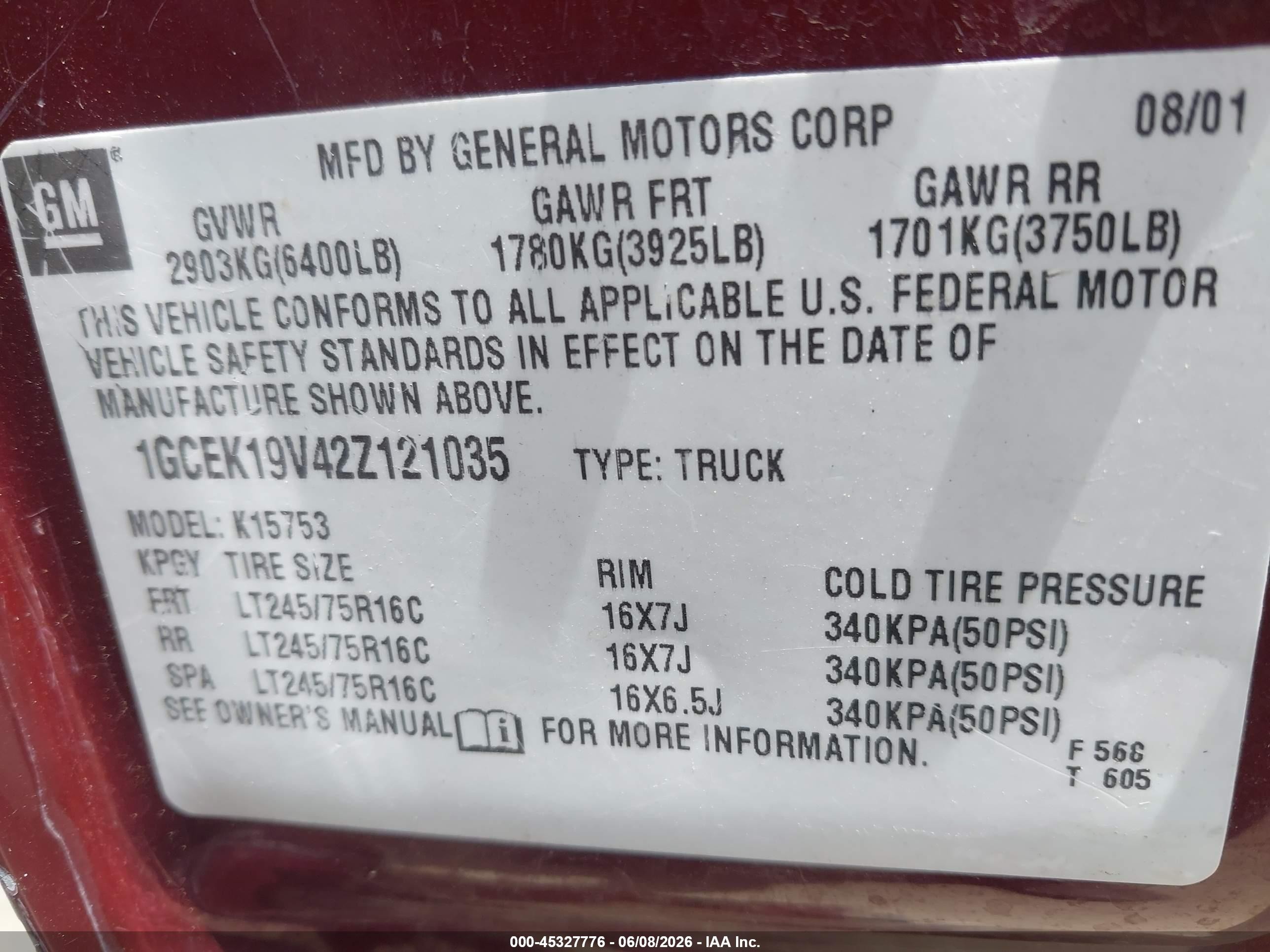 2002 Chevrolet Silverado 1500 Ls Burgundy vin: 1GCEK19V42Z121035