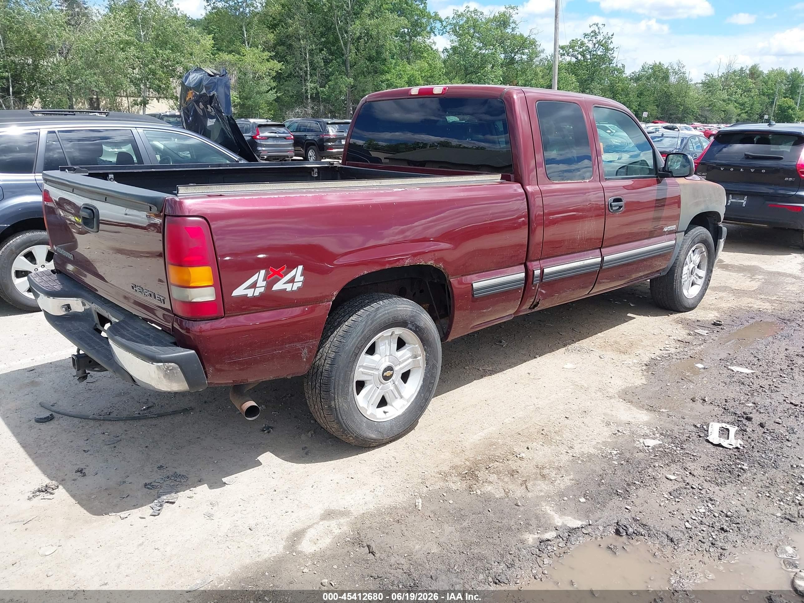 2002 Chevrolet Silverado 1500 Ls Maroon vin: 1GCEK19V82E255103