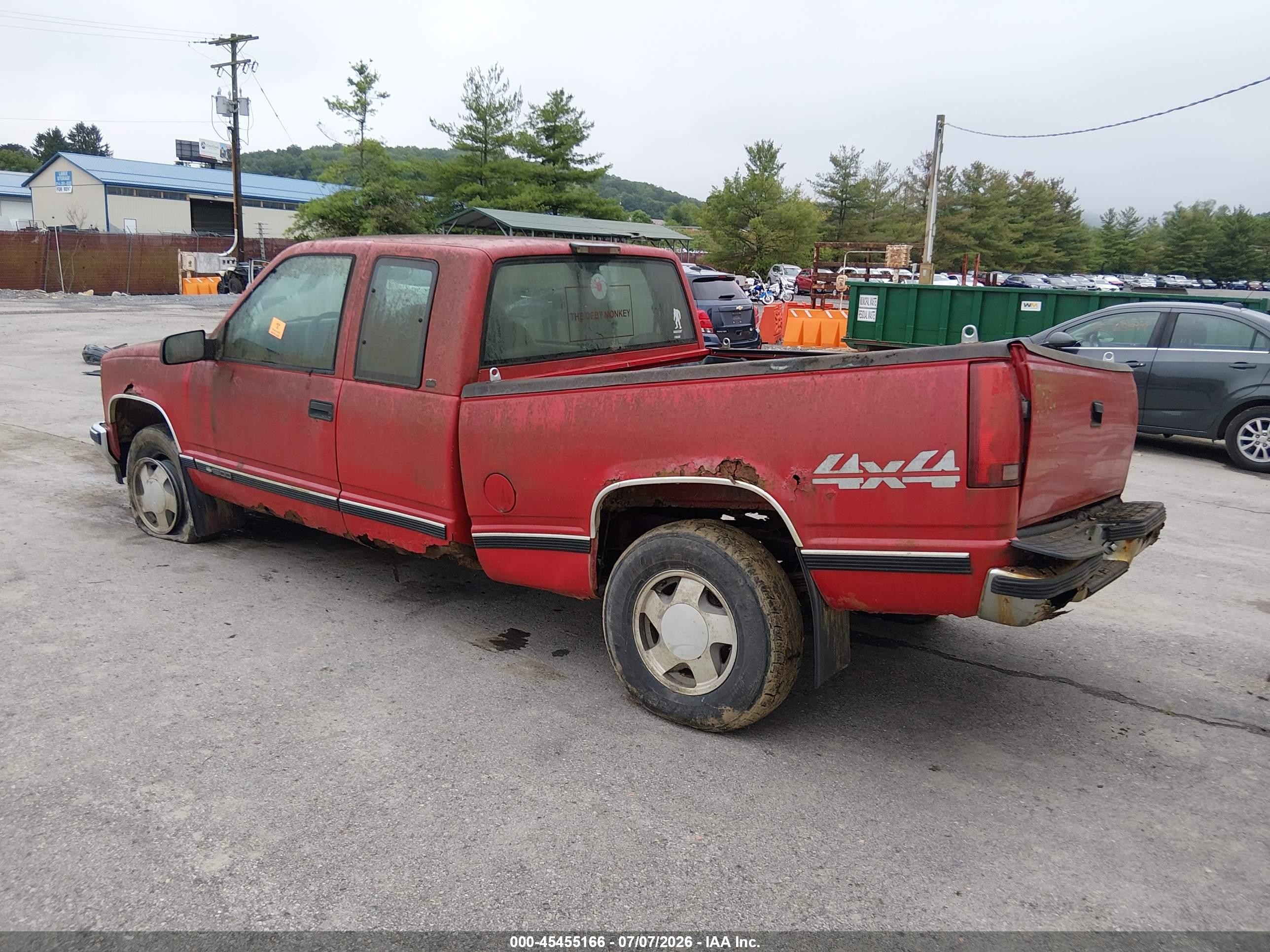 1998 Chevrolet C/k 1500 Fleetside Красный vin: 1GCEK19W2WE252308