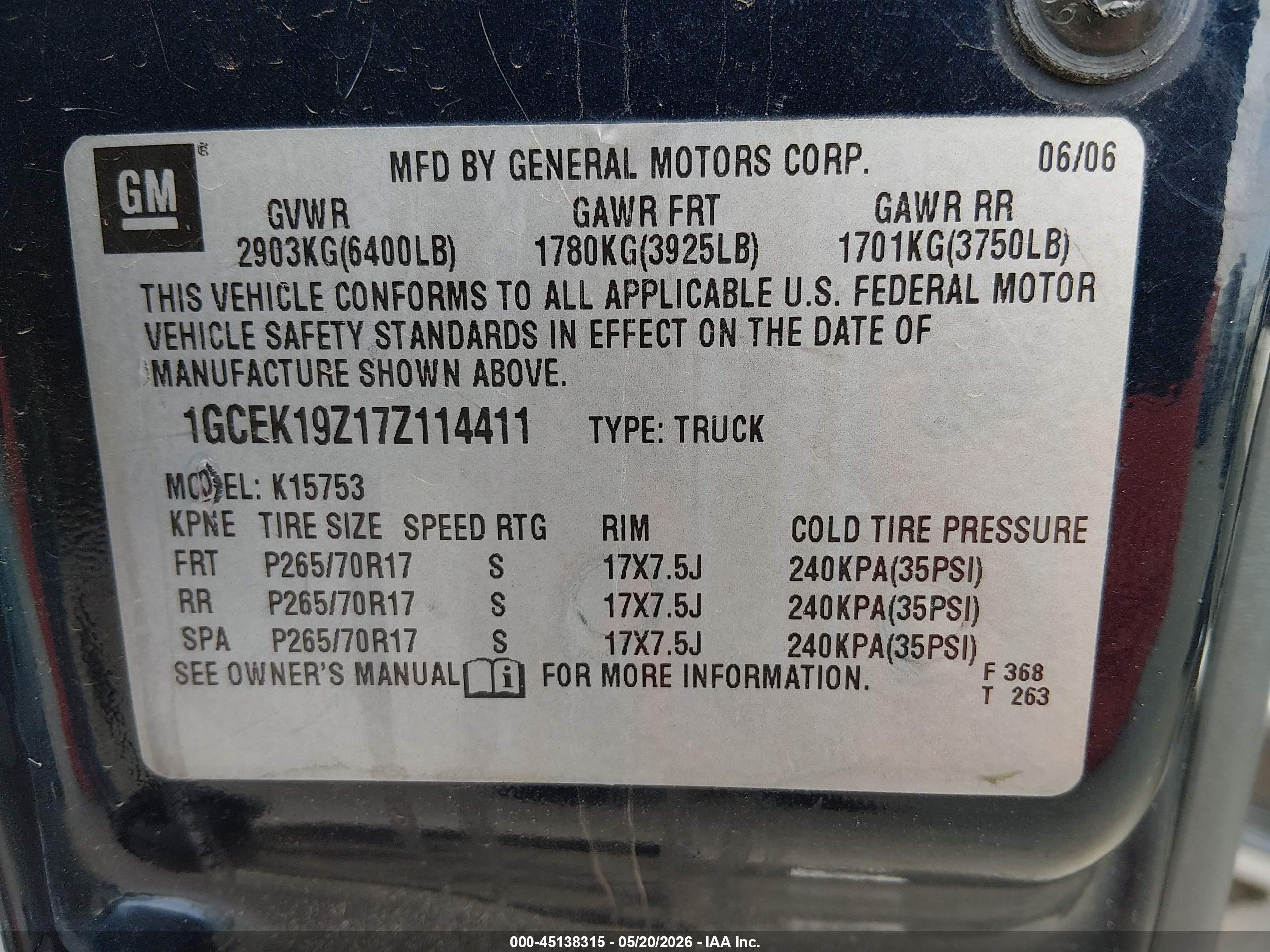 2007 Chevrolet Silverado 1500 Classic Lt1 Синий vin: 1GCEK19Z17Z114411