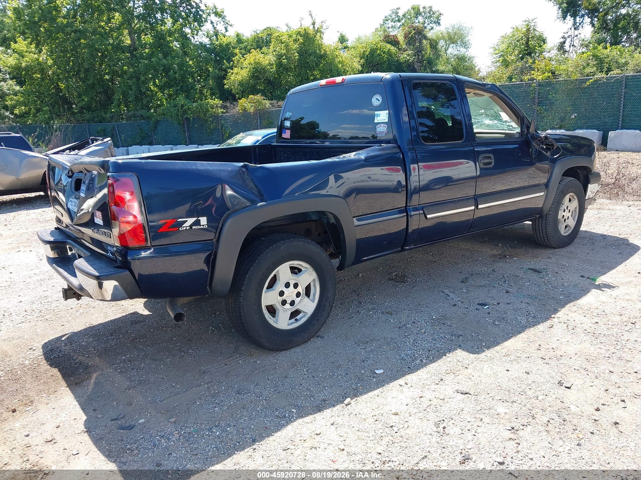 2005 Chevrolet Silverado 1500 Z71 Blue vin: 1GCEK19Z45Z178505