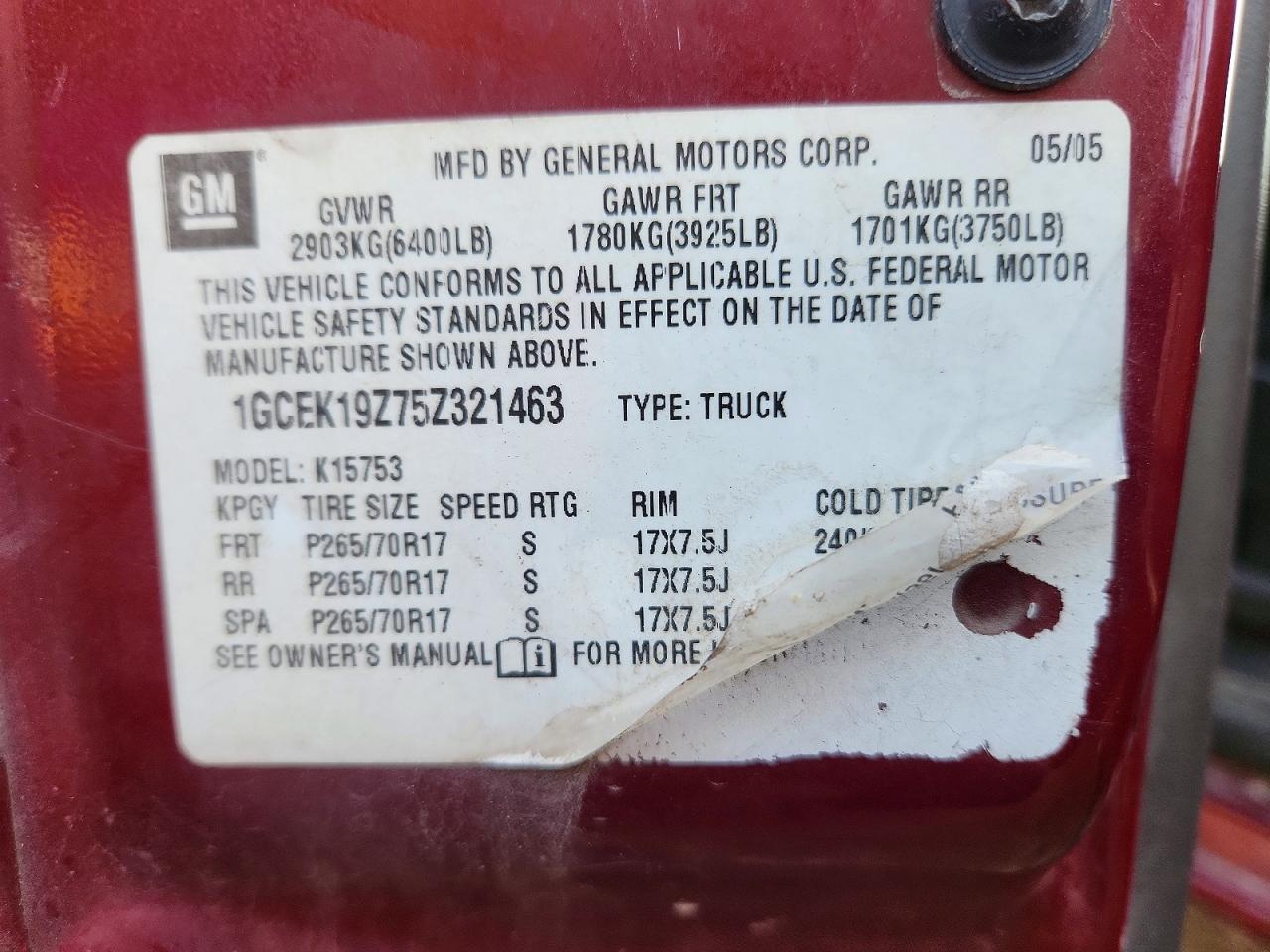 2005 Chevrolet Silverado K1500 Maroon vin: 1GCEK19Z75Z321463