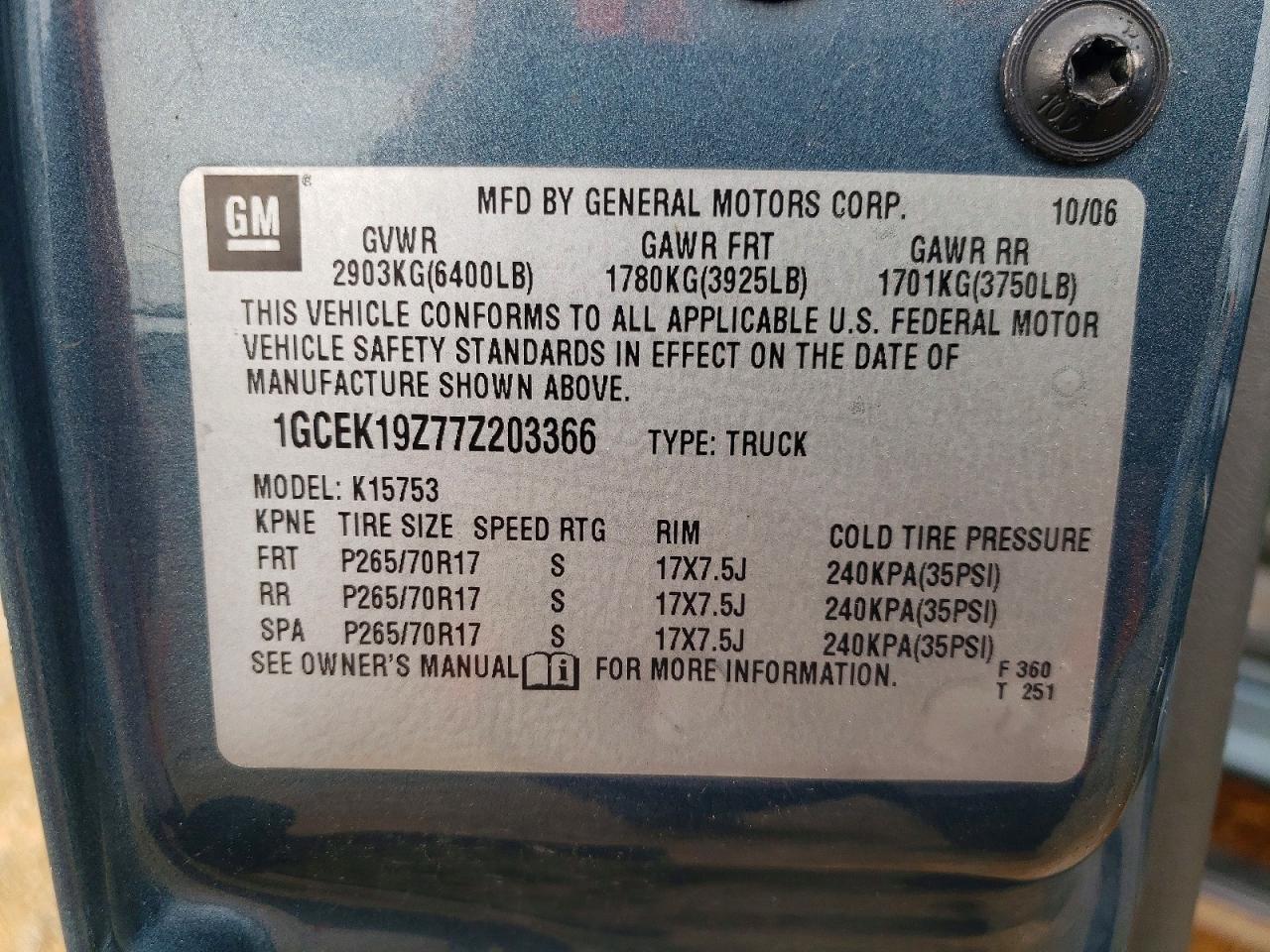 2007 Chevrolet Silverado K1500 Classic Gray vin: 1GCEK19Z77Z203366