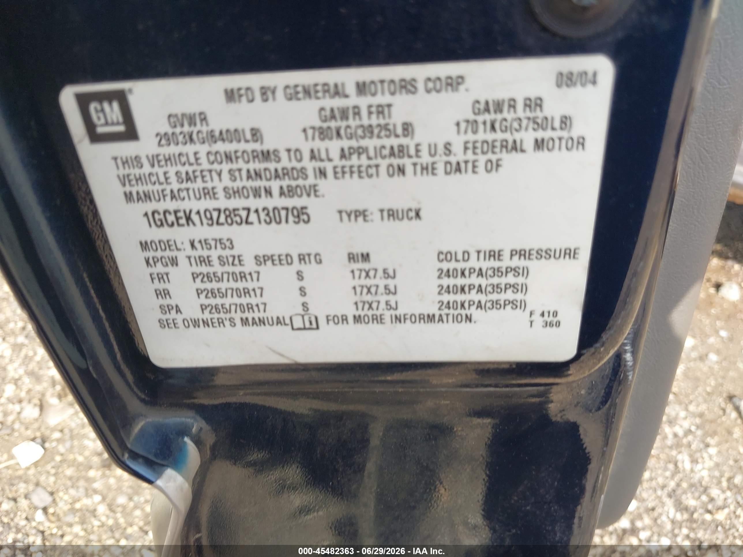 2005 Chevrolet Silverado 1500 Z71 Dark Blue vin: 1GCEK19Z85Z130795