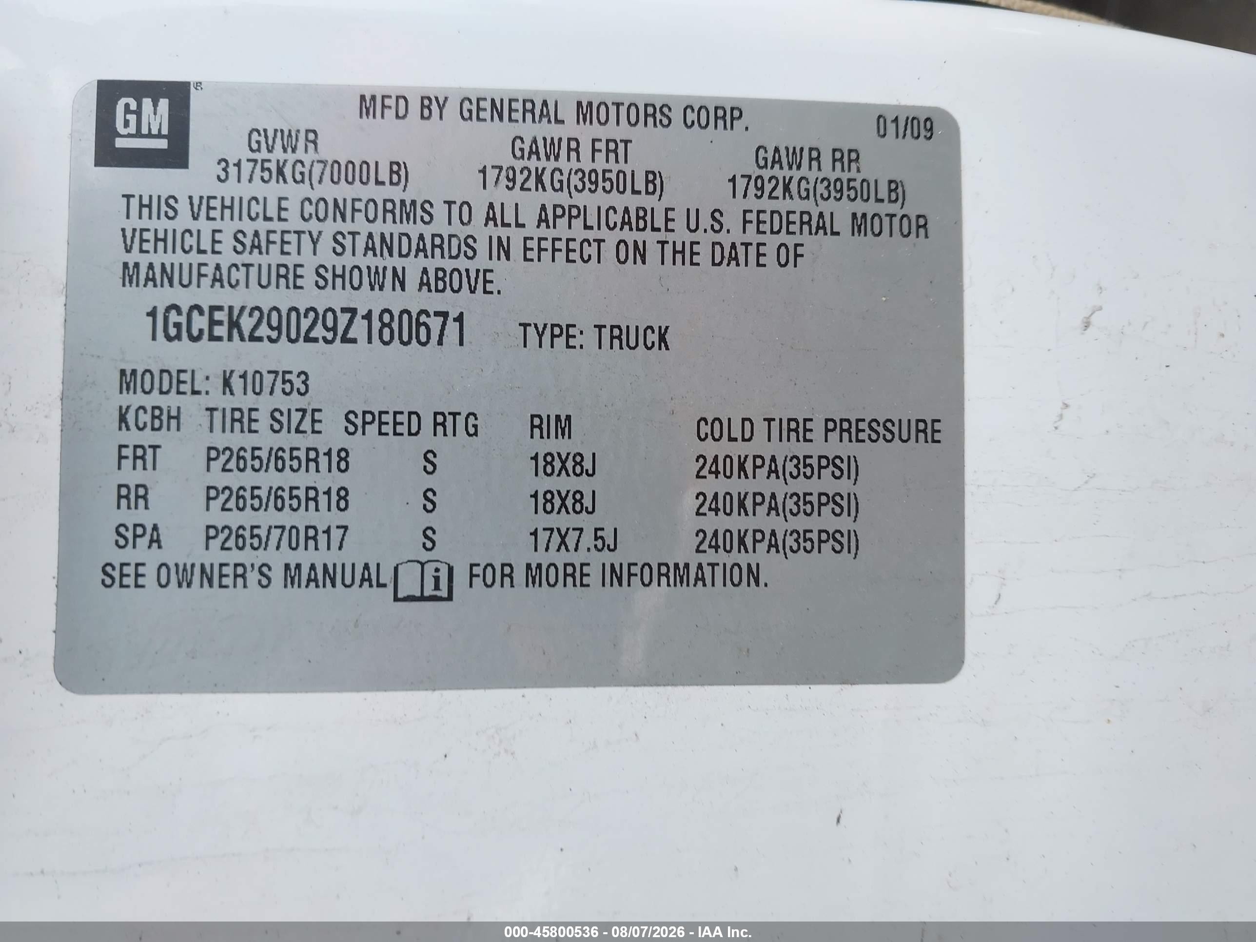 2009 Chevrolet Silverado 1500 Lt White vin: 1GCEK29029Z180671
