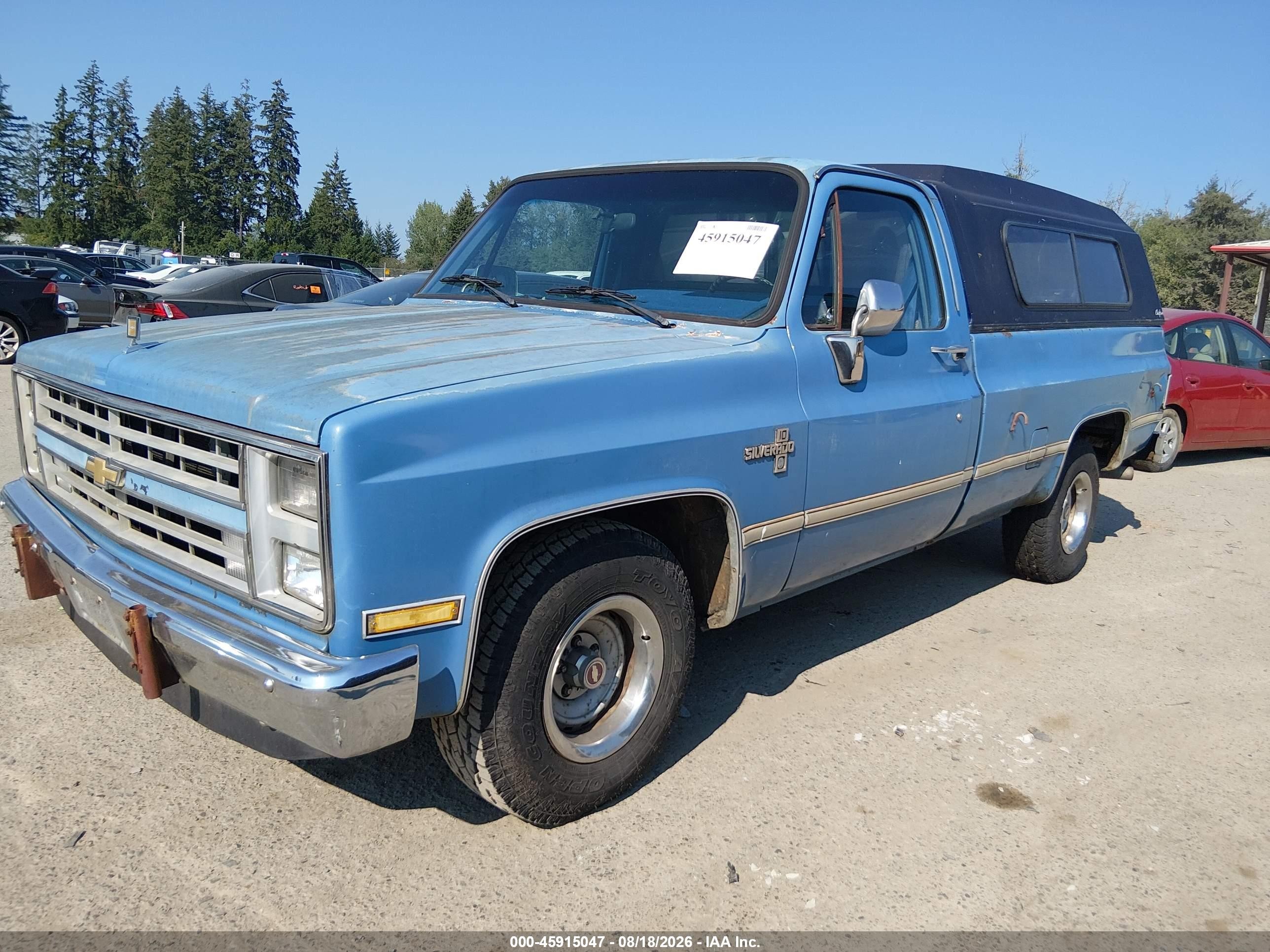 1987 Chevrolet R10   Blue vin: 1GCER14K0HJ138463