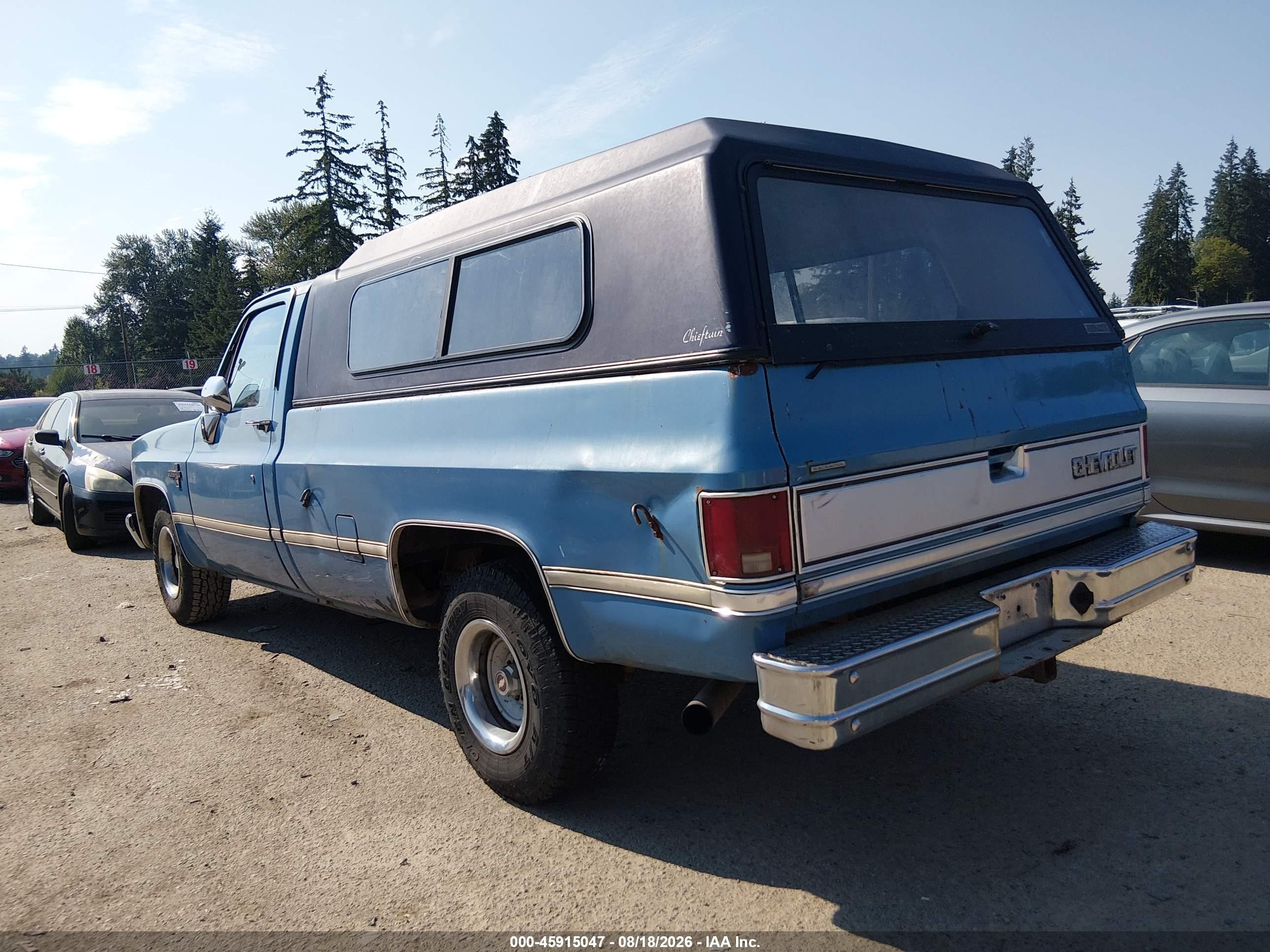 1987 Chevrolet R10   Blue vin: 1GCER14K0HJ138463