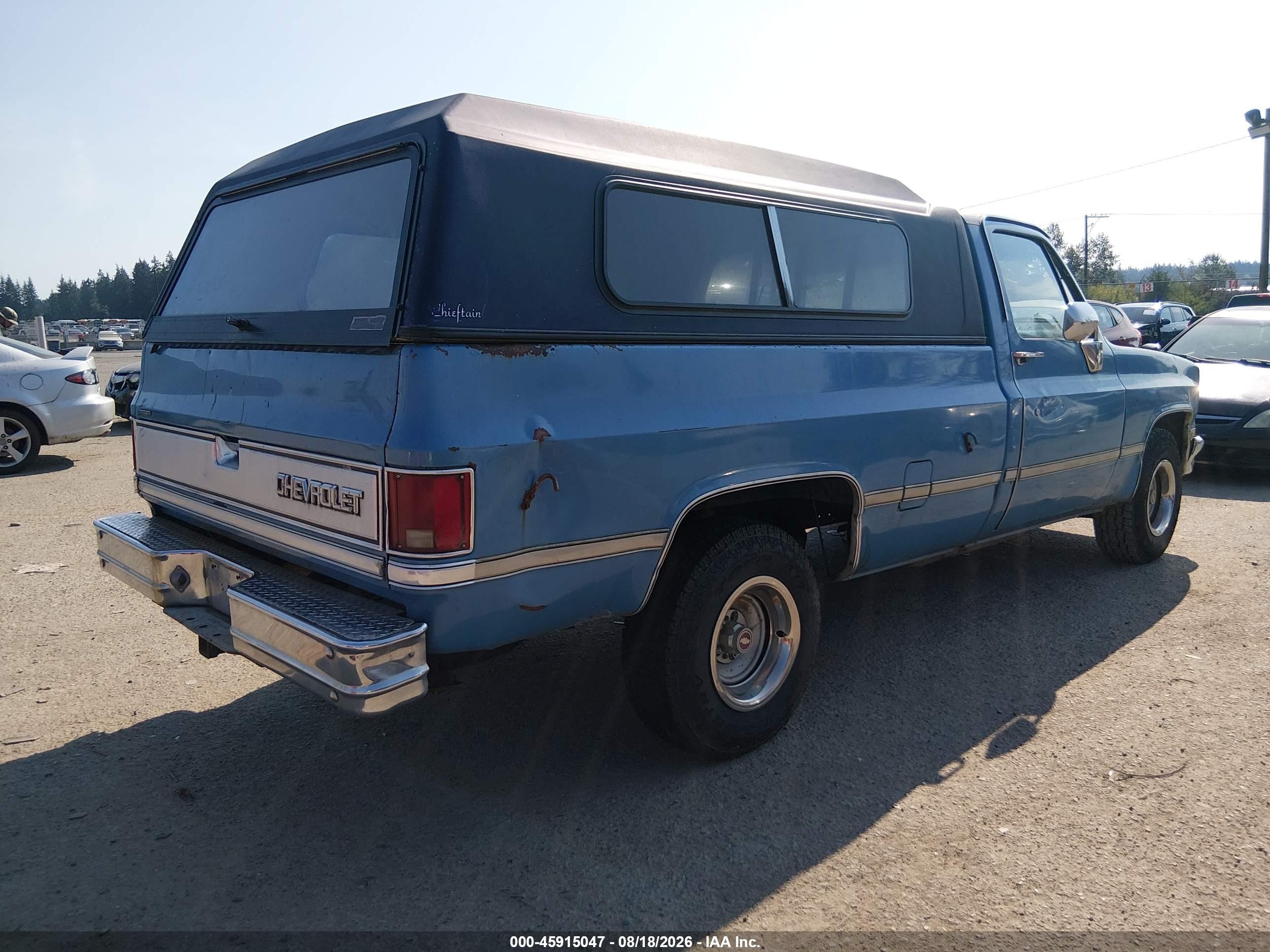 1987 Chevrolet R10   Blue vin: 1GCER14K0HJ138463