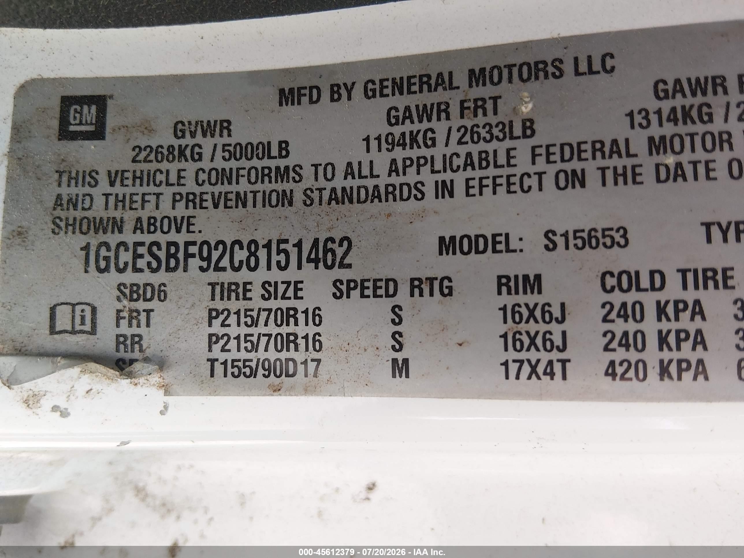 2012 Chevrolet Colorado Work Truck White vin: 1GCESBF92C8151462