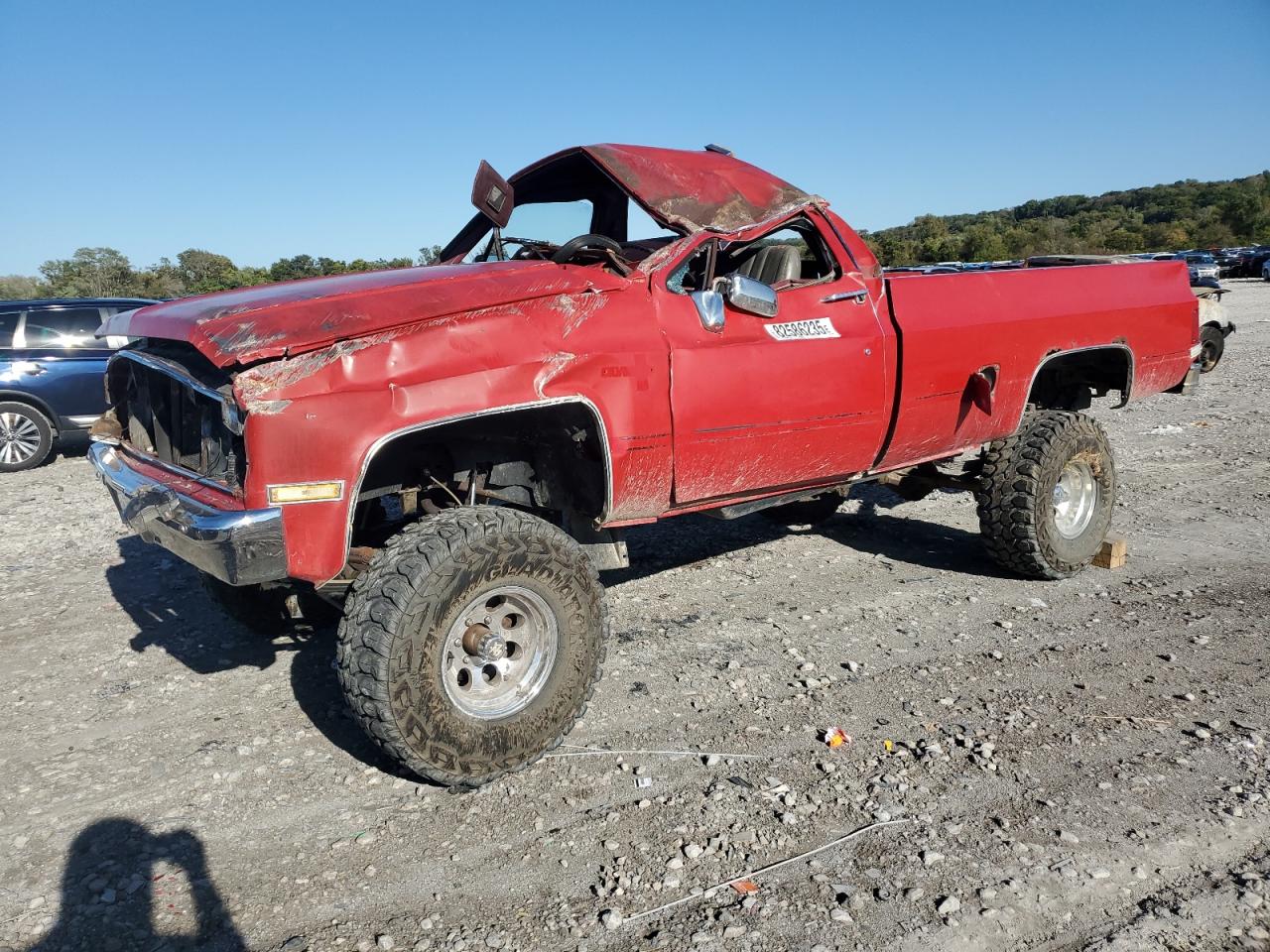 1987 Chevrolet V10 Red vin: 1GCEV14KXHF363861