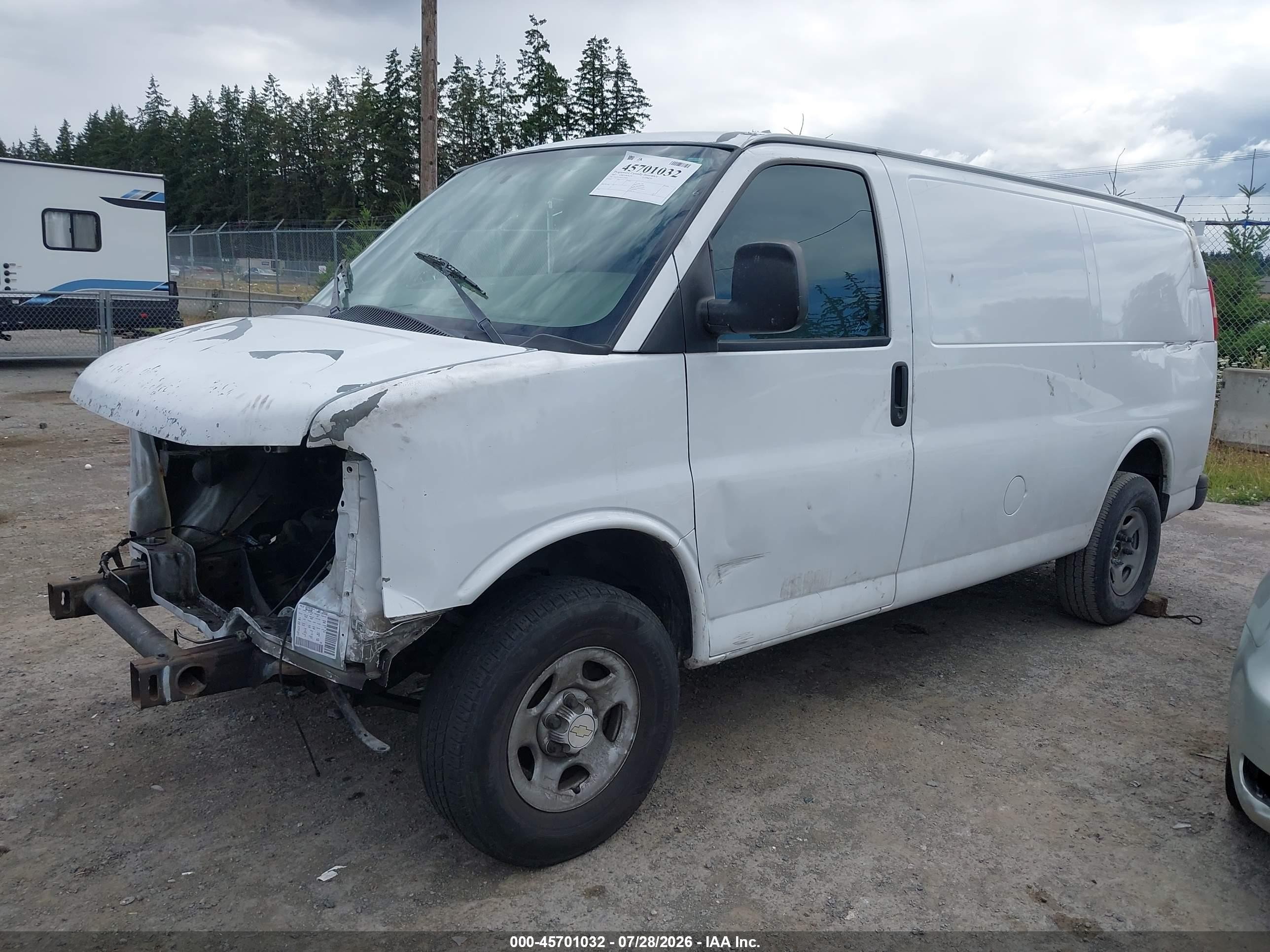 2007 Chevrolet Express Work Van White vin: 1GCFG15X471250847