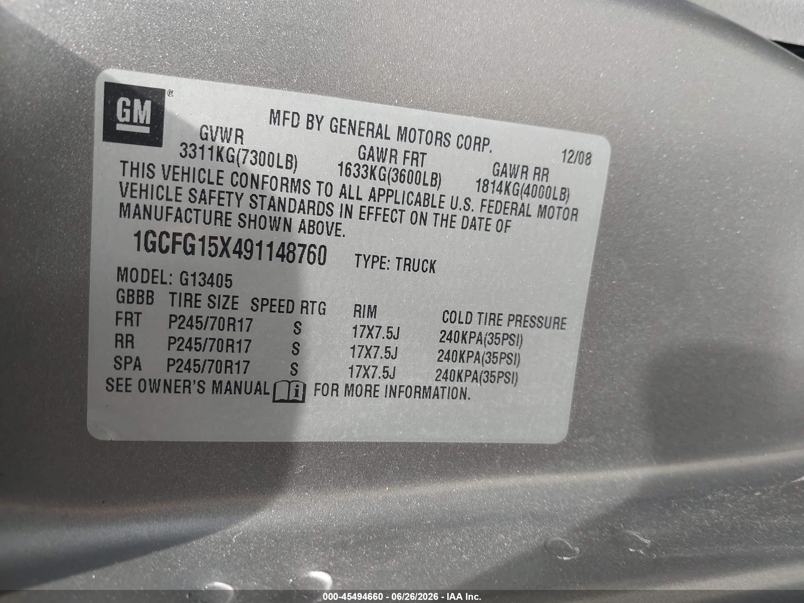 2009 Chevrolet Express Work Van Gray vin: 1GCFG15X491148760